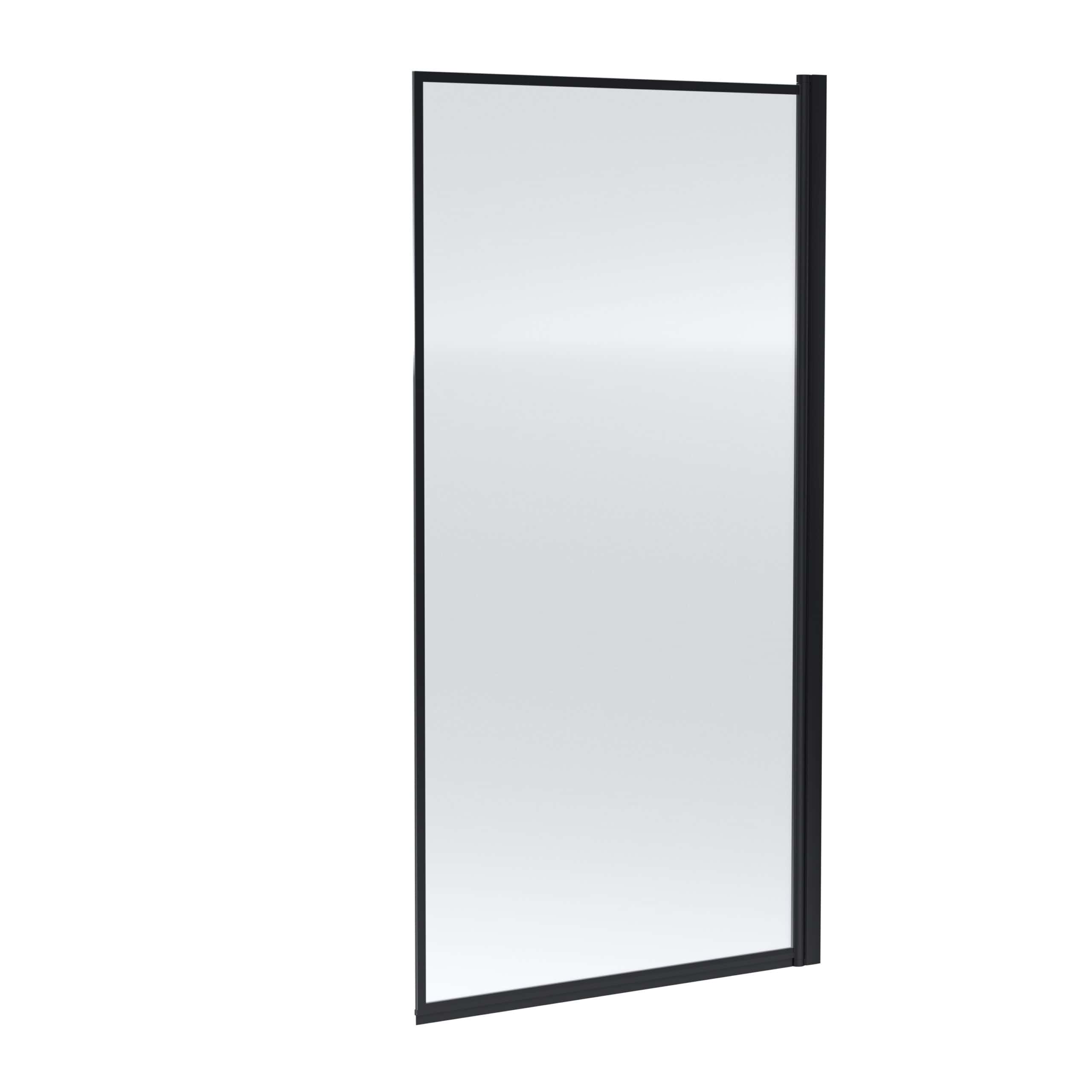 A large black-framed full-length bathroom mirror with sleek design, perfect for modern Bubly bathrooms and enhancing bathroom aesthetics.