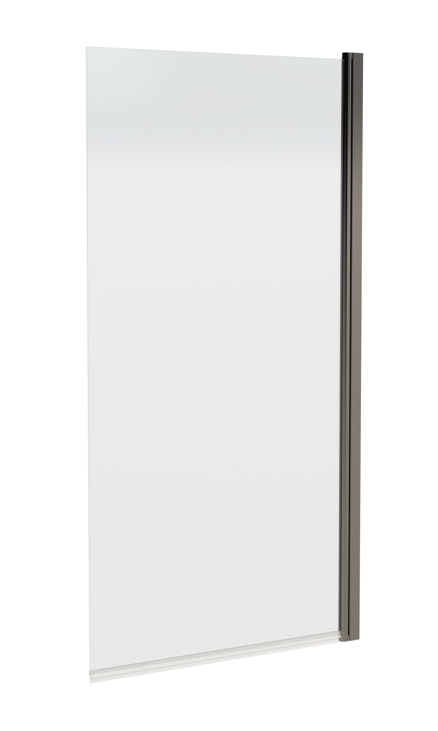 High-quality modern shower screen for Bubly Bathrooms, with sleek black frame and frosted glass, perfect for contemporary bathroom designs and enhancing your shower space.