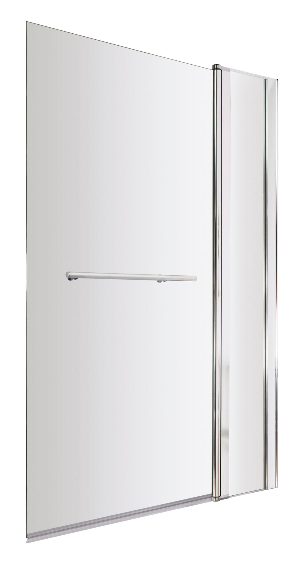Safer, stylish shower screen with chrome finish and secure folding design for modern bathrooms.