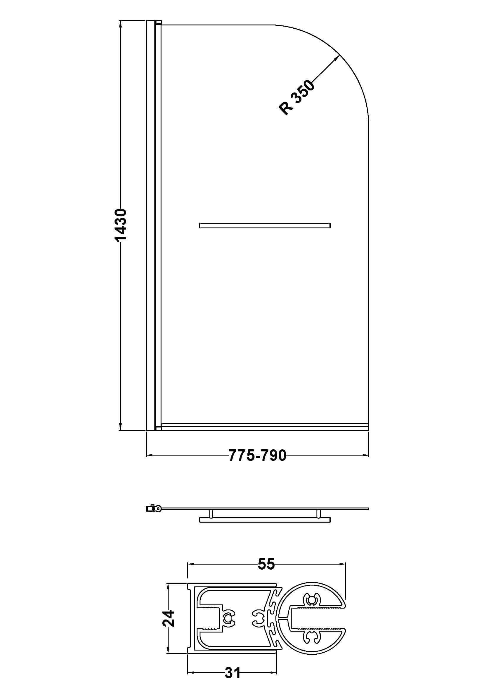 Sleek modern shower enclosure with curved glass design, corrosion-resistant aluminium frame, and adjustable height for stylish and functional bathroom renovation.