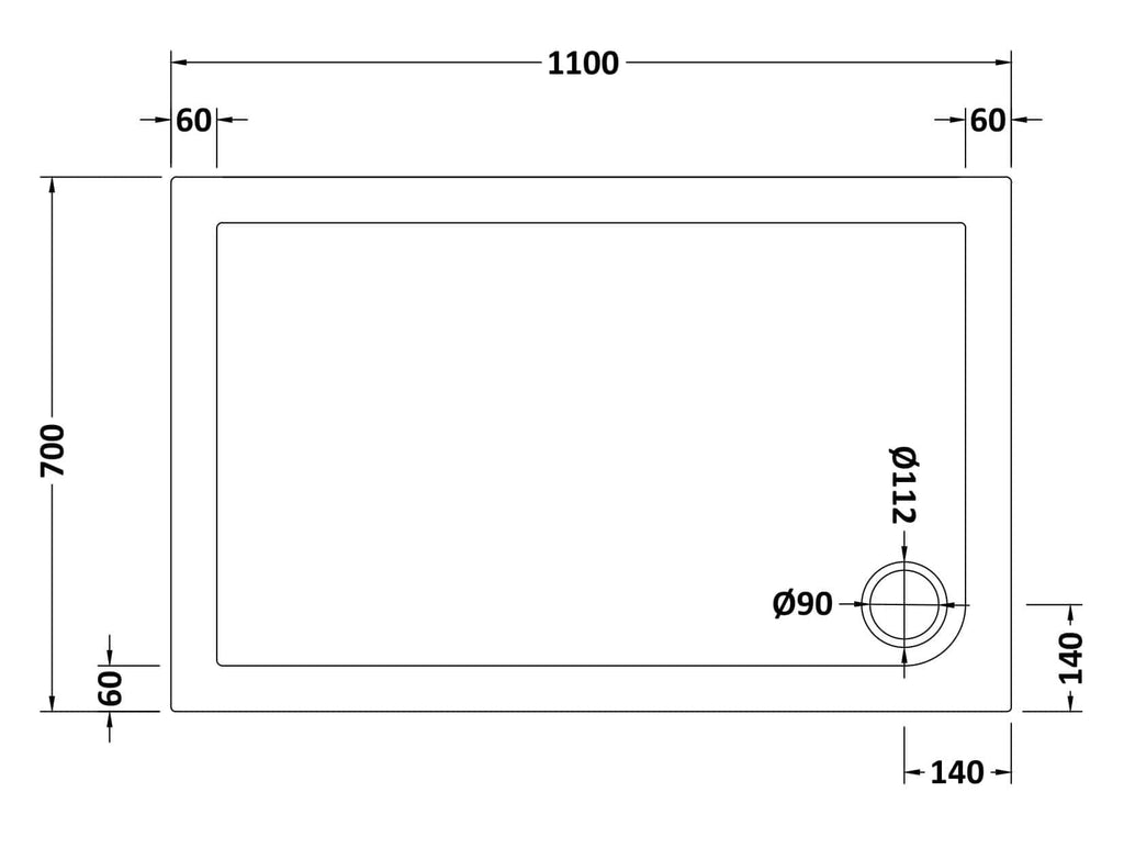 Modern rectangular bathroom sink with detailed measurements, ideal for contemporary bathroom design and renovation projects. Perfect for creating a sleek, functional, and stylish bathroom space.