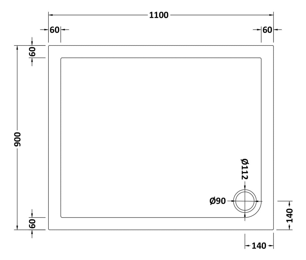 High-quality bathroom shower tray with precise dimensions for modern bubly bathrooms, featuring a sleek, durable design perfect for contemporary bathroom renovation projects.