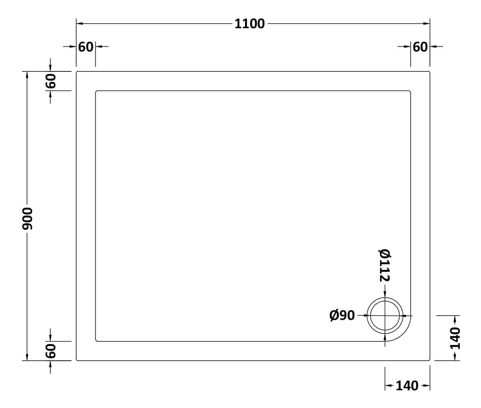 High-quality bathroom shower tray with precise dimensions for modern bubly bathrooms, featuring a sleek, durable design perfect for contemporary bathroom renovation projects.