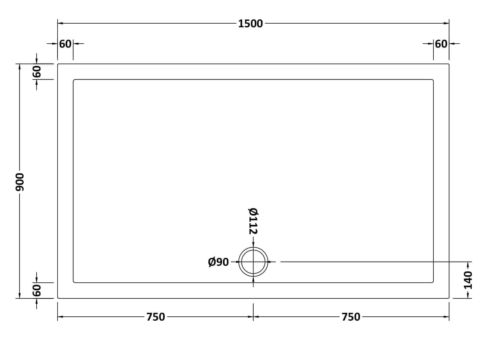 A sleek white rectangular bathroom sink with detailed technical specifications and measurements for custom installation. Perfect for modern bathroom renovation projects.