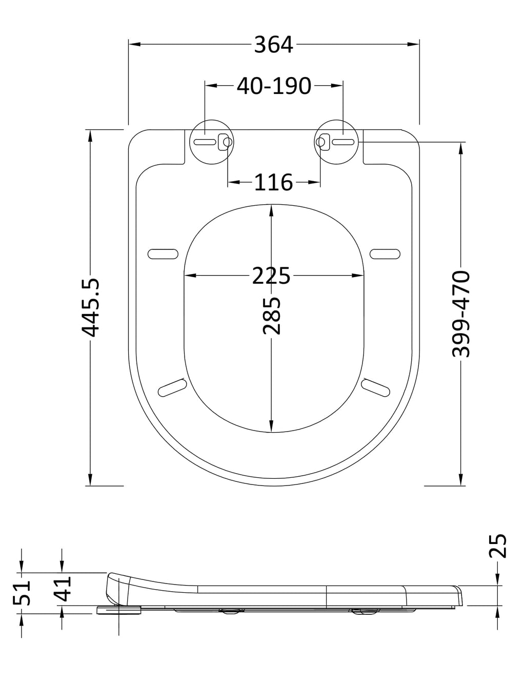 Smooth white toilet with detailed technical specifications and dimensions for bathroom fixtures and fittings. Perfect for bathroom renovations and custom installations.