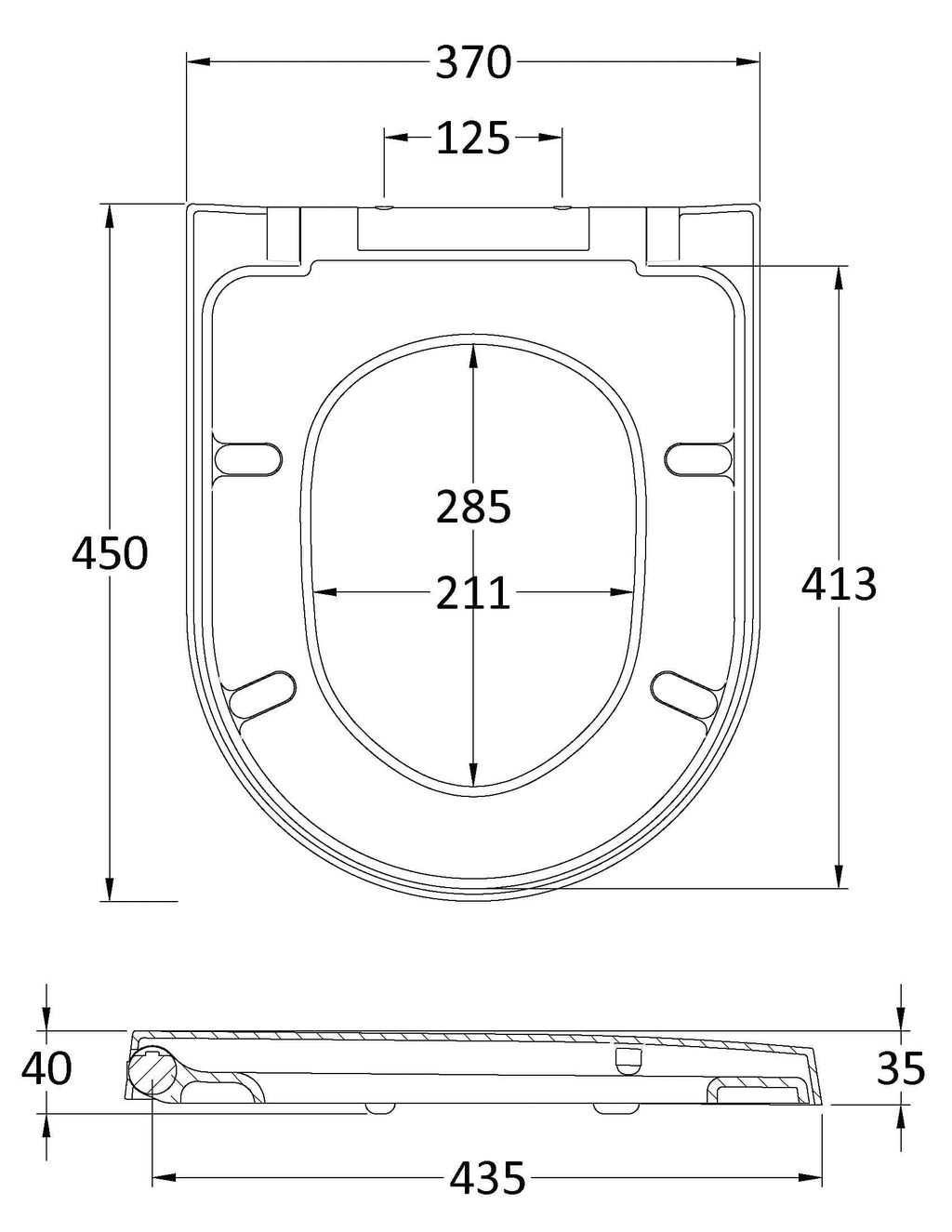 Sleek modern toilet seat with precise measurements for bathroom renovation, featuring ergonomic design and easy installation, ideal for contemporary Bubly Bathrooms.