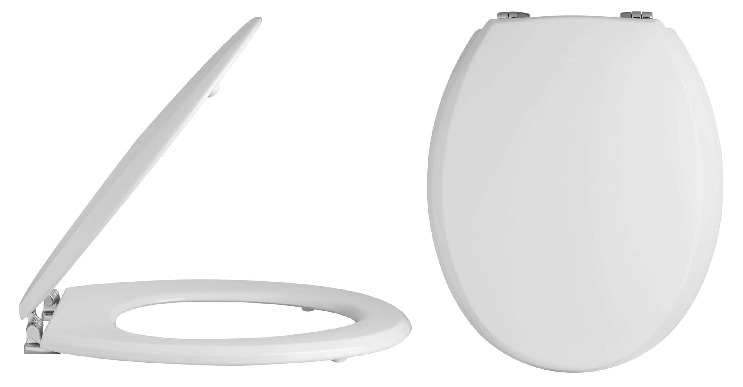 Sleek white toilet seat with soft-closing lid, designed for modern bathrooms. Made from durable materials for comfort and longevity. Perfect for upgrade or new installations.