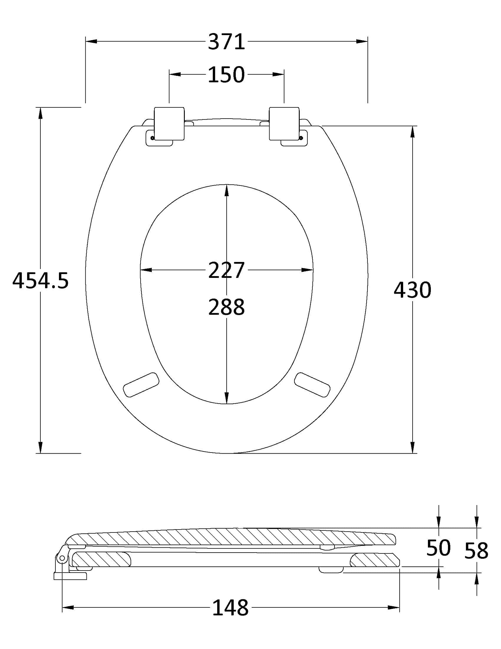 High-resolution technical drawing of a modern toilet with detailed measurements for bathroom installation, showcasing design and dimensions.