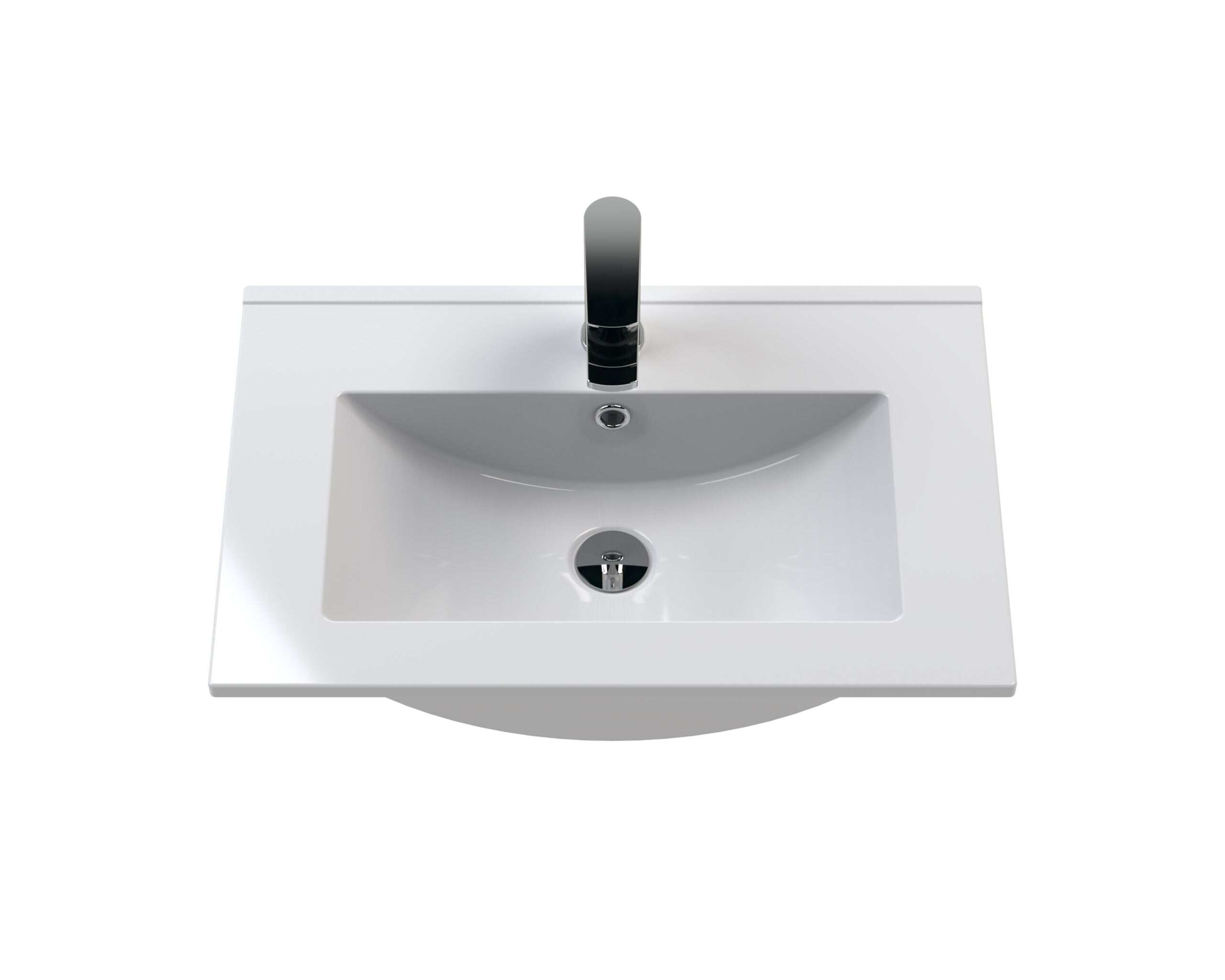 Modern white bathroom sink with black faucet, designed for stylish and functional bathroom plumbing solutions. Perfect for contemporary bathroom decor and reliable daily use.
