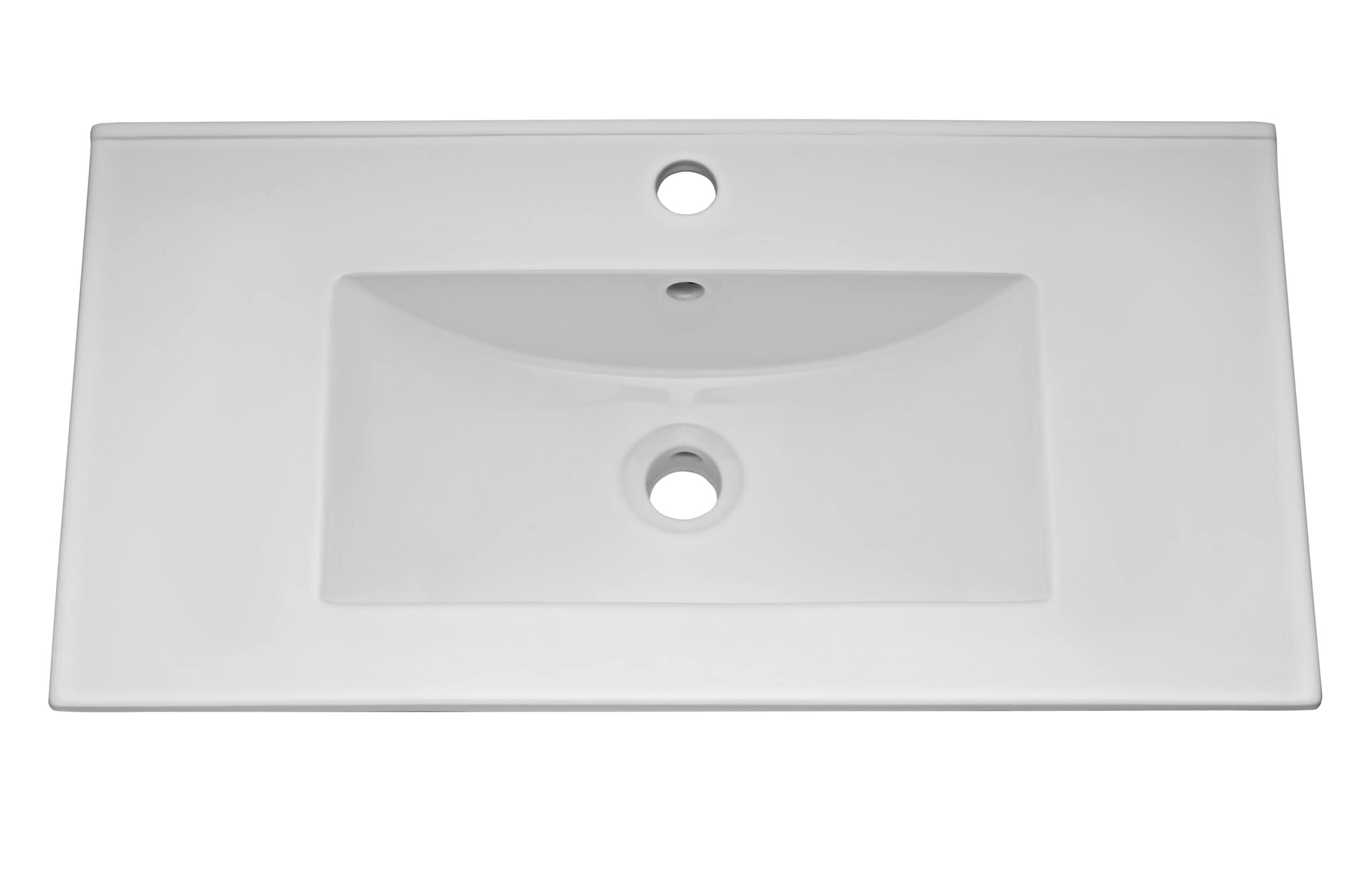 Ceramic bathroom washbasin with sleek rectangular design, suitable for modern bathrooms, easy to install, made from durable high-quality material.