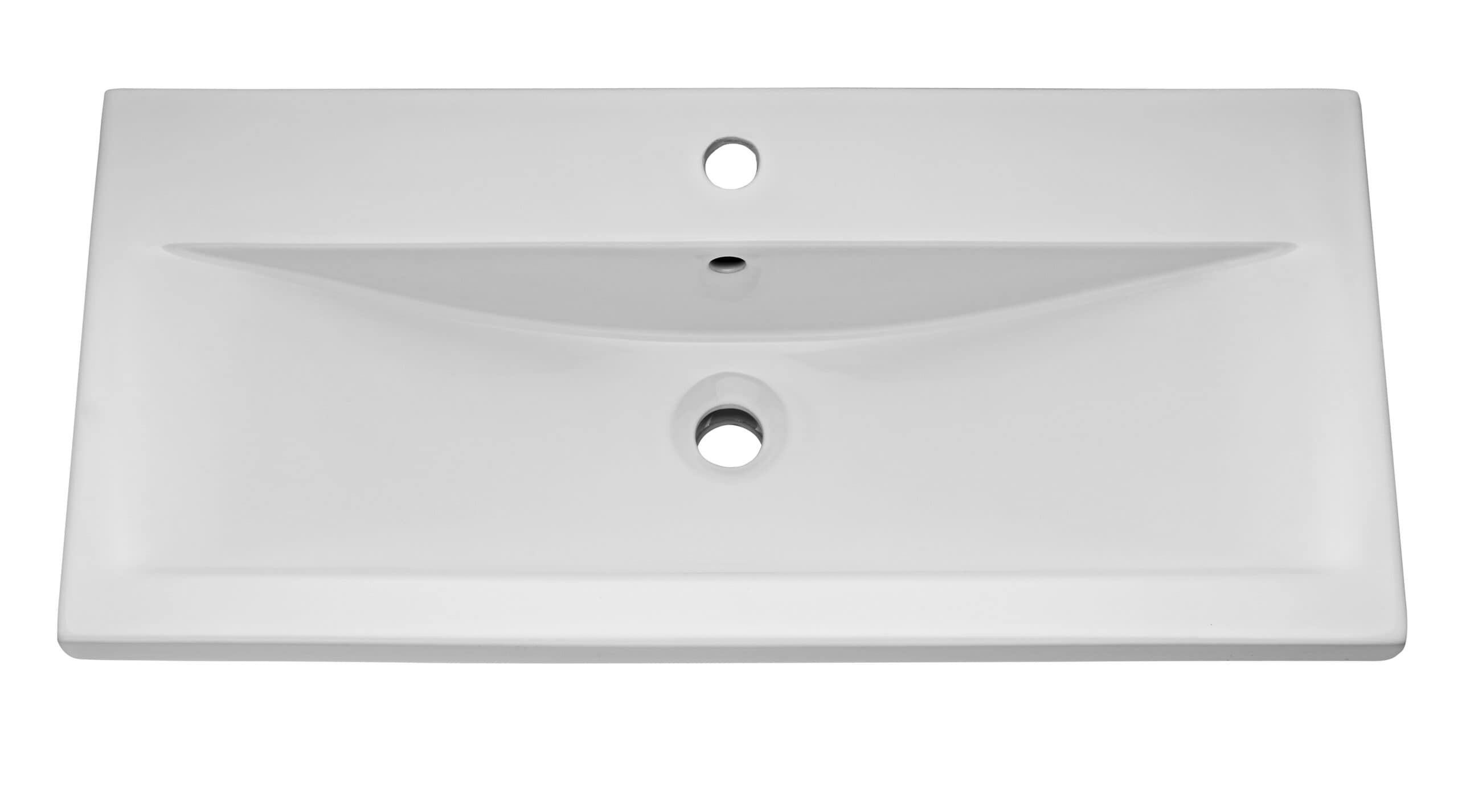 Sleek white rectangular bathroom sink with minimalist design and smooth finish, suitable for modern bathrooms and vanity units. Perfect for comfortable and stylish bathroom upgrades.