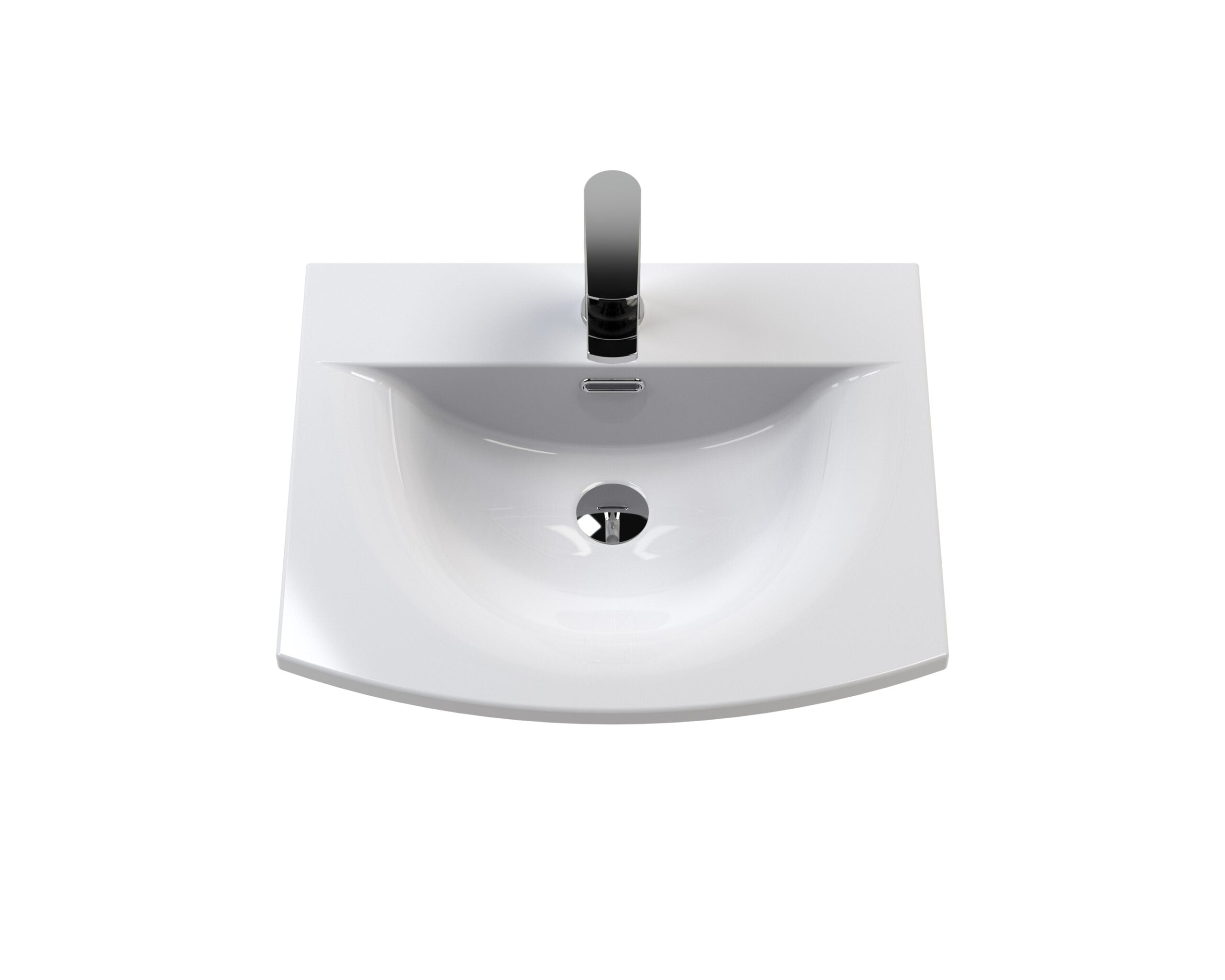 Polished white bathroom sink with modern chrome faucet, ideal for contemporary bathroom designs, showcasing sleek fixtures and a minimalist style.