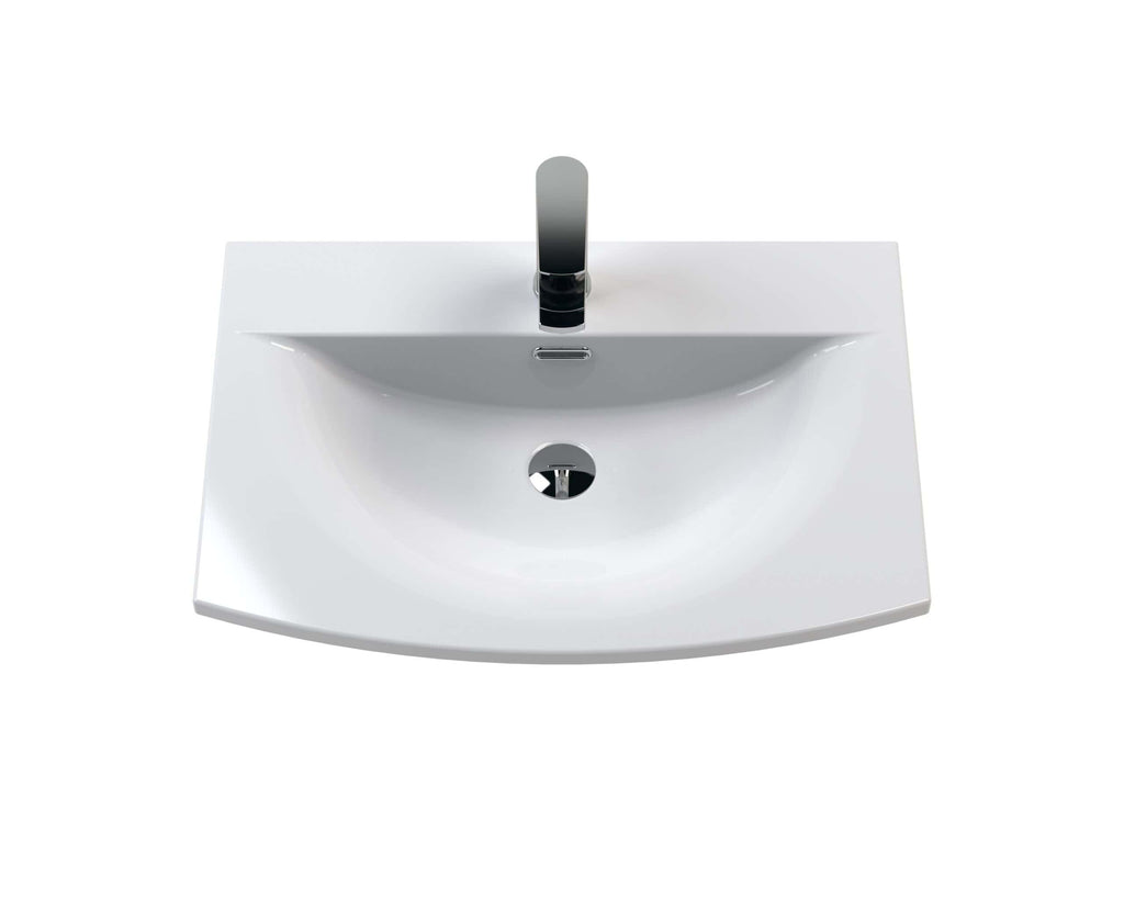 Sleek white bathroom sink with modern chrome faucet and integrated drain, perfect for contemporary bathroom design, offering stylish and functional water basin solution.