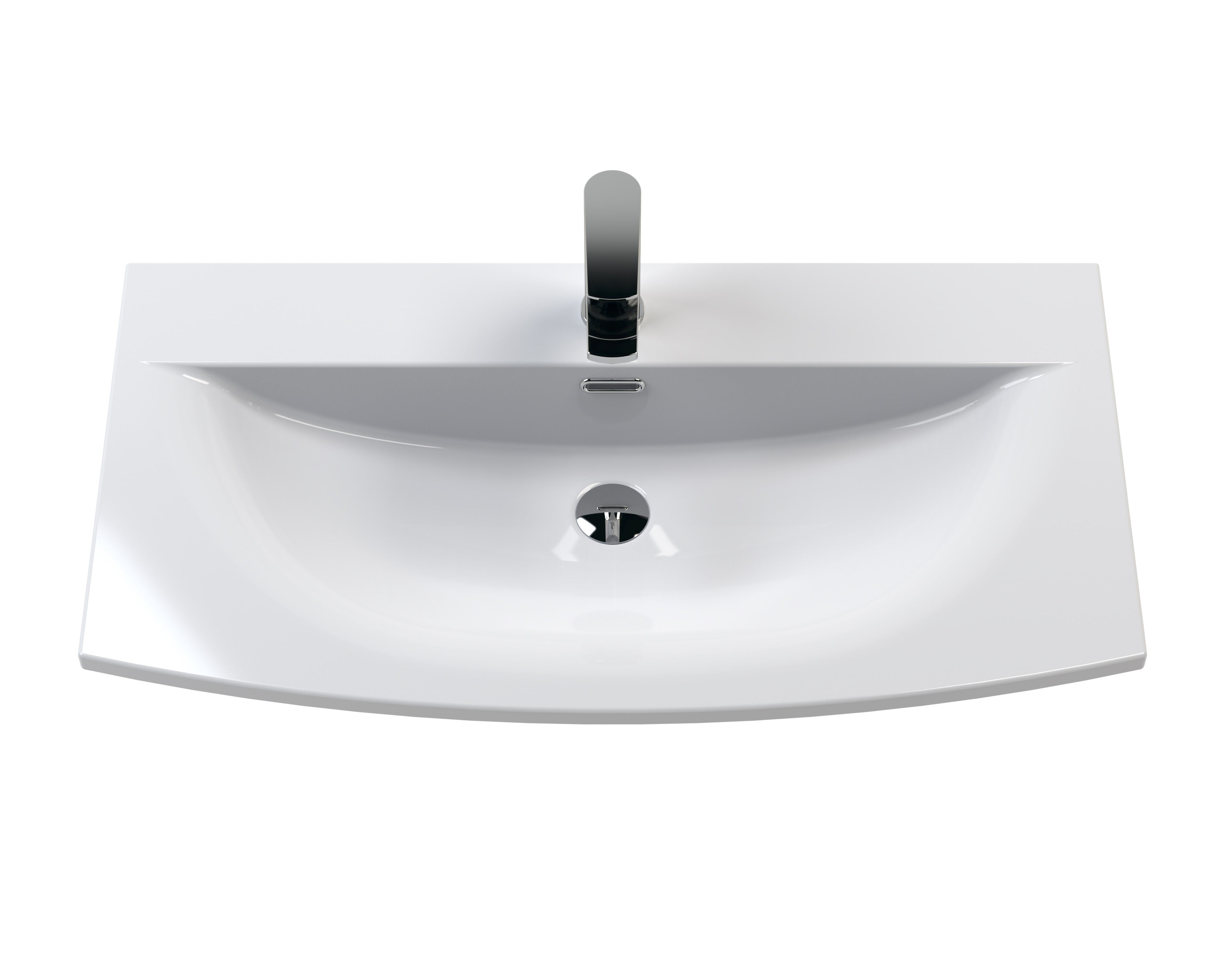 Sleek white bathroom sink with modern chrome faucet, designed for stylish and functional bathroom decor, ideal for contemporary washroom renovations in the UK.