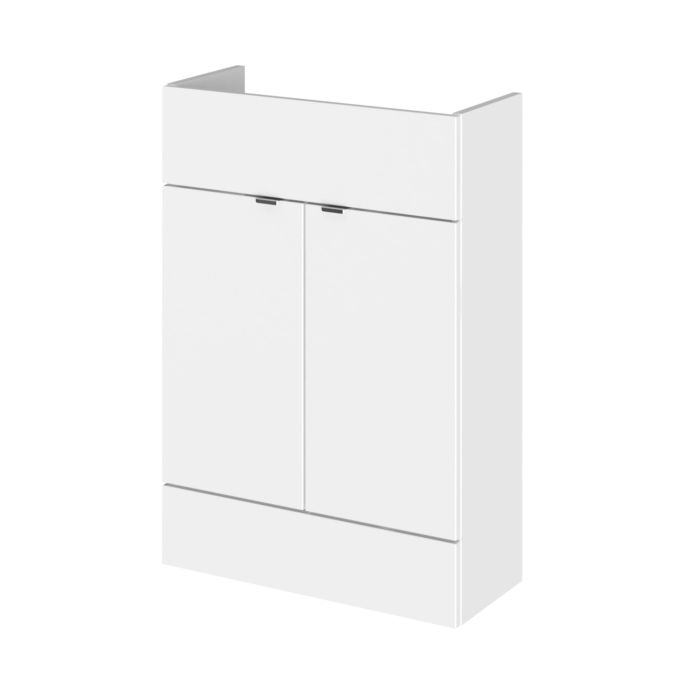 White modern bathroom cabinet with storage and sleek finish for contemporary bathroom design.