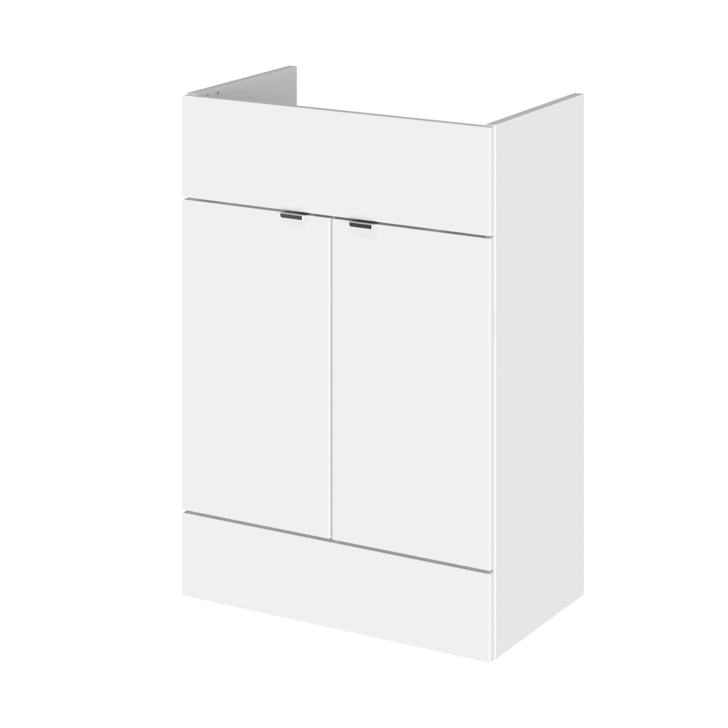 Secure white bathroom cabinet with top storage, ideal for modern bathroom organisation and space-saving solutions. Durable construction with sleek design.