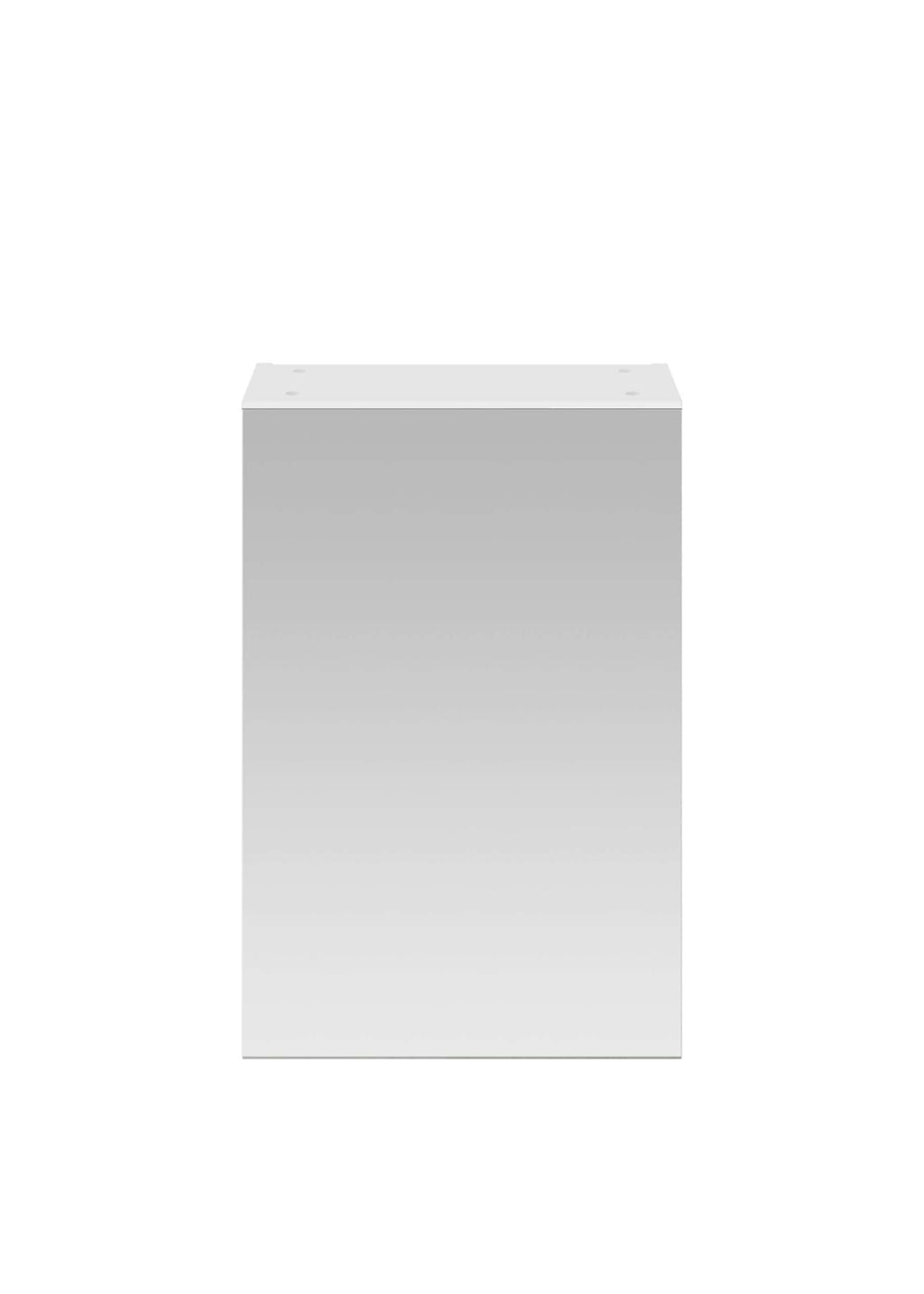 White bathroom cabinet with sleek minimalist design, perfect for modern bathroom storage solutions.