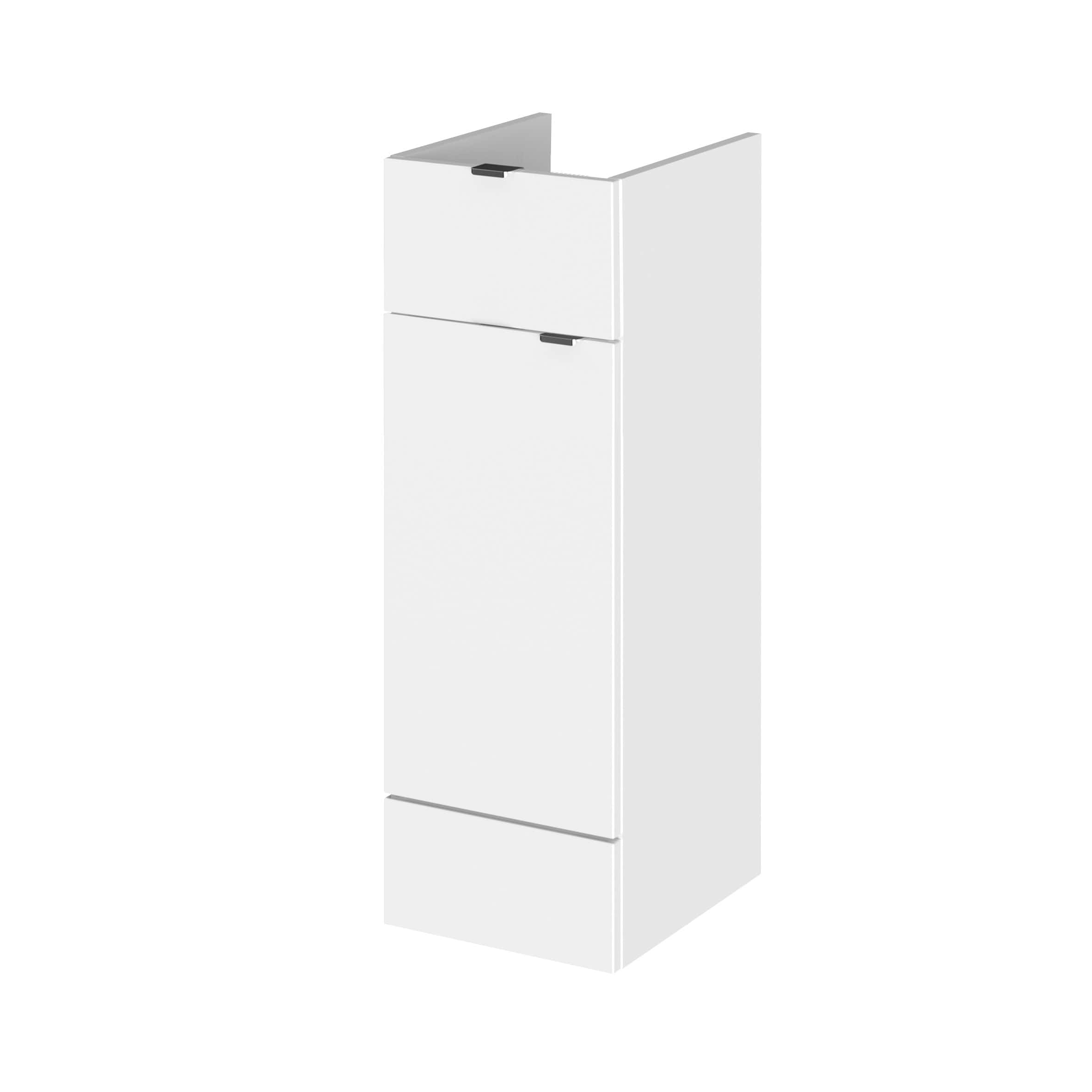 Modern white bathroom storage cabinet with sleek design, ideal for bathroom organisation and space-saving solutions. Perfect for storing toiletries and essentials.