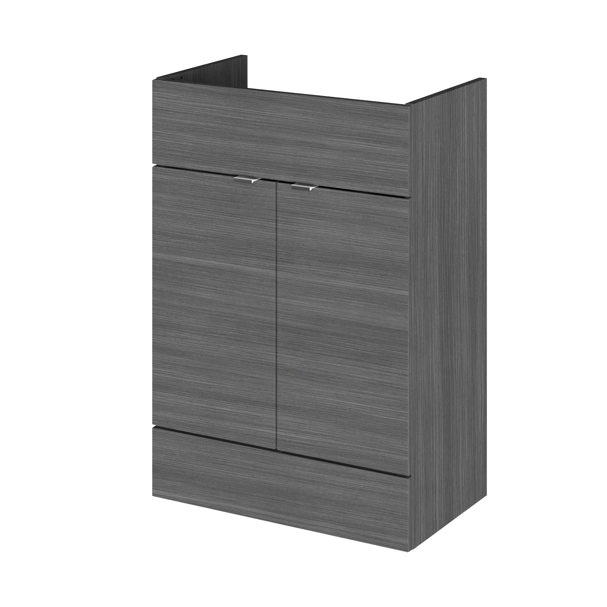Sleek modern grey bathroom cabinet with minimalist design, perfect for contemporary Bublay bathrooms for storage and organisation.