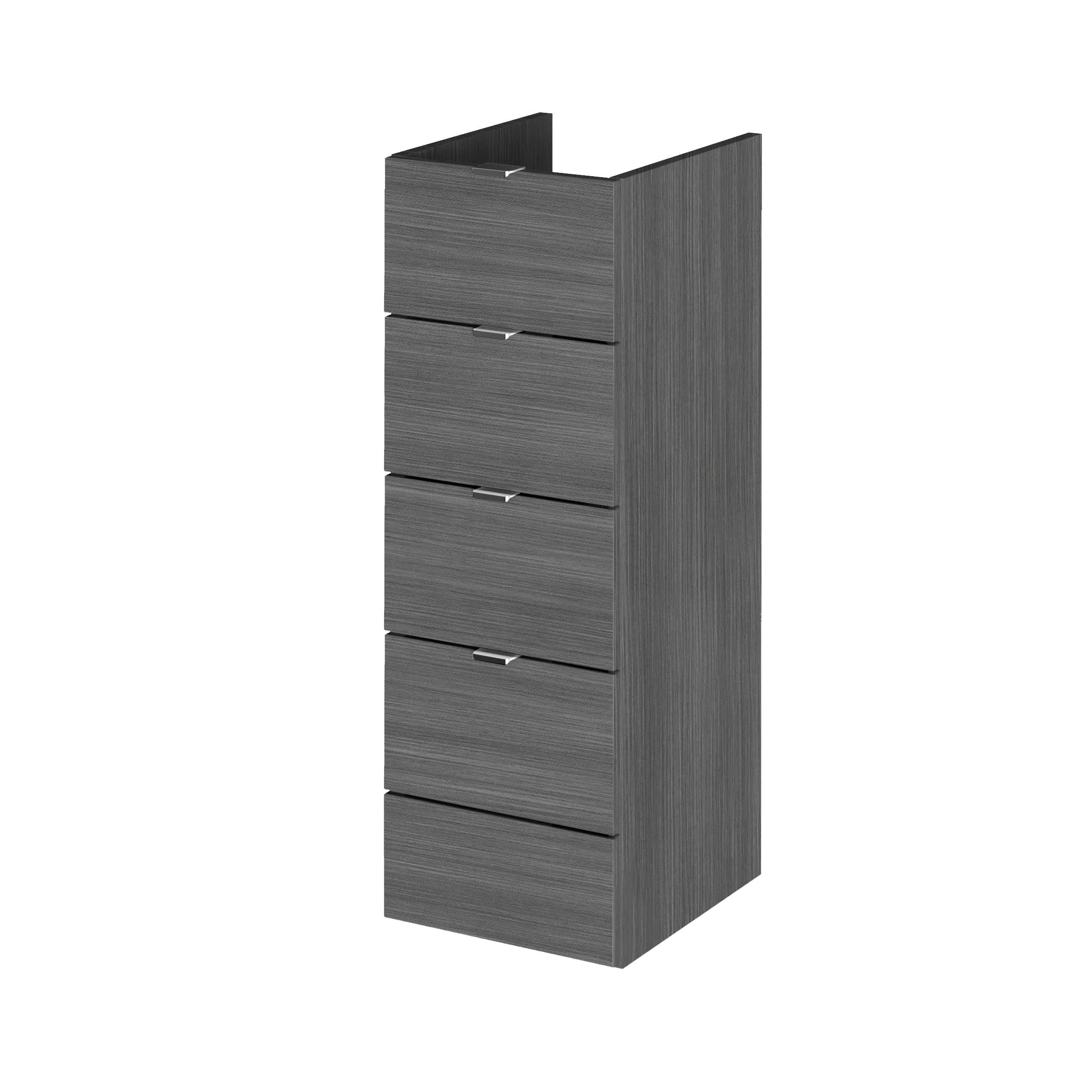Sleek grey bathroom storage cabinet with multiple drawers, modern design, and durable finish. Ideal for organising bathroom essentials while complementing contemporary bathroom decor.