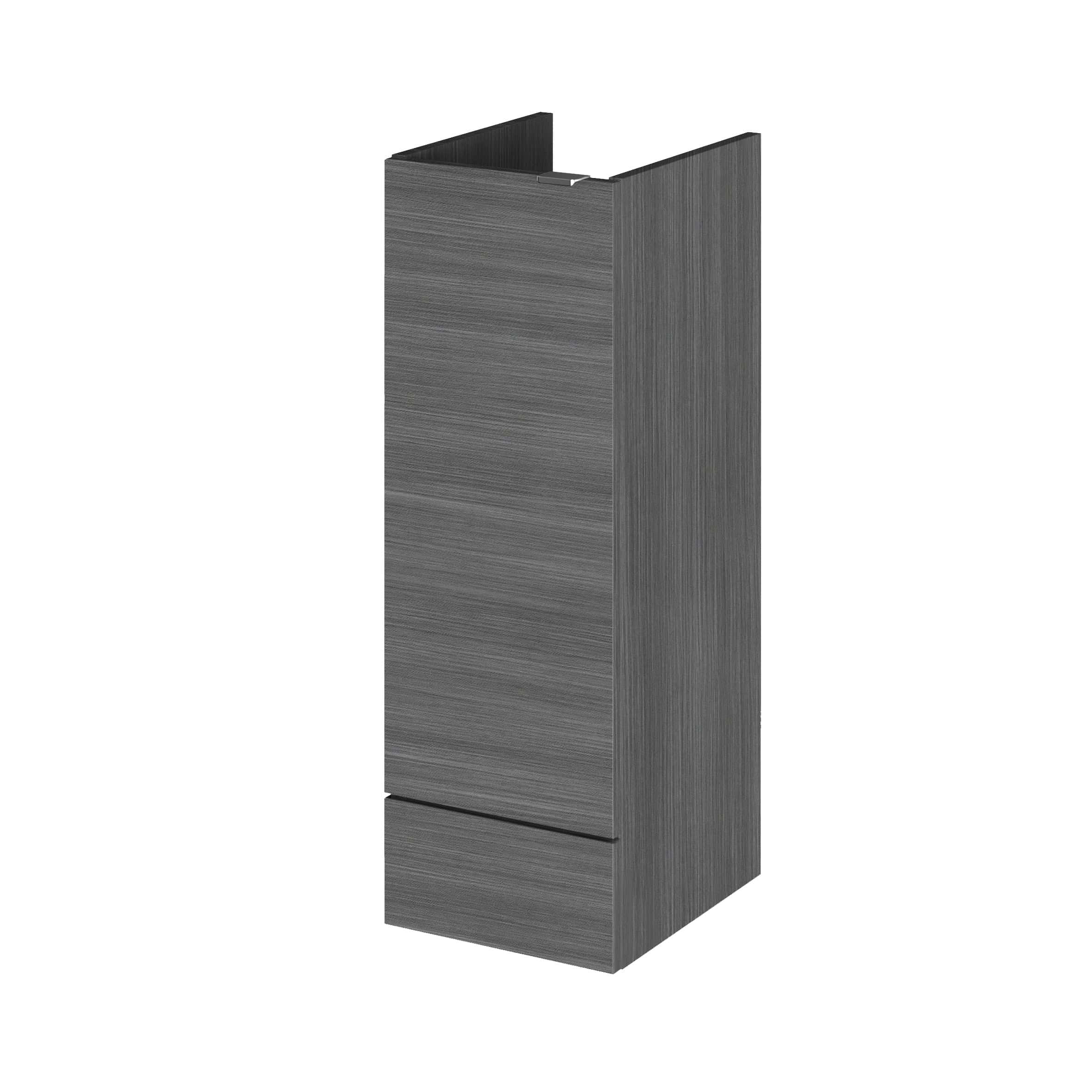 Sleek grey bathroom storage cabinet with two drawers, modern design, perfect for contemporary bathrooms, made from durable materials, space-saving and functional.