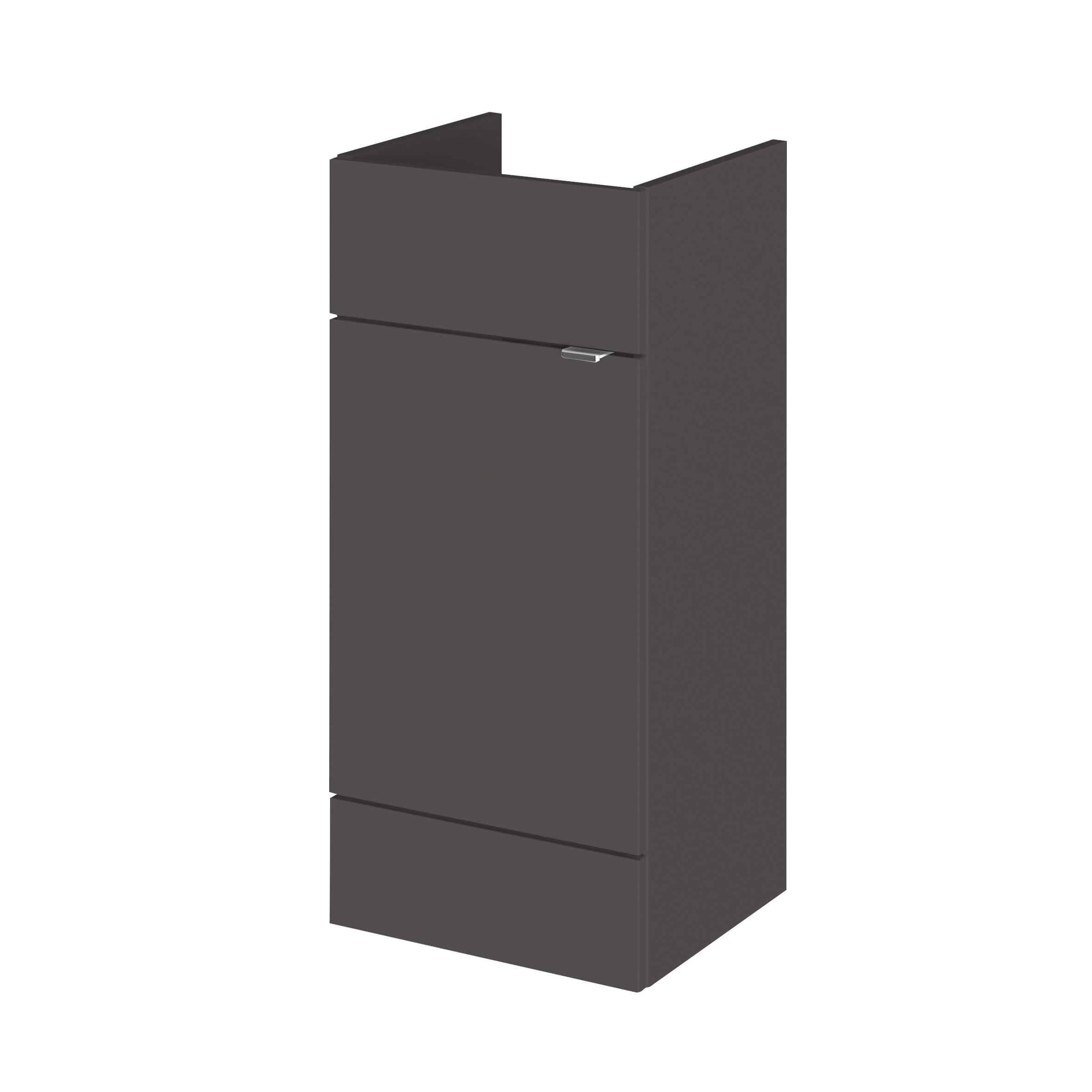 Black bathroom storage cabinet with sleek modern design, ideal for organising bathroom essentials and adding contemporary style. Perfect for compact bathroom spaces seeking functional storage solutions.