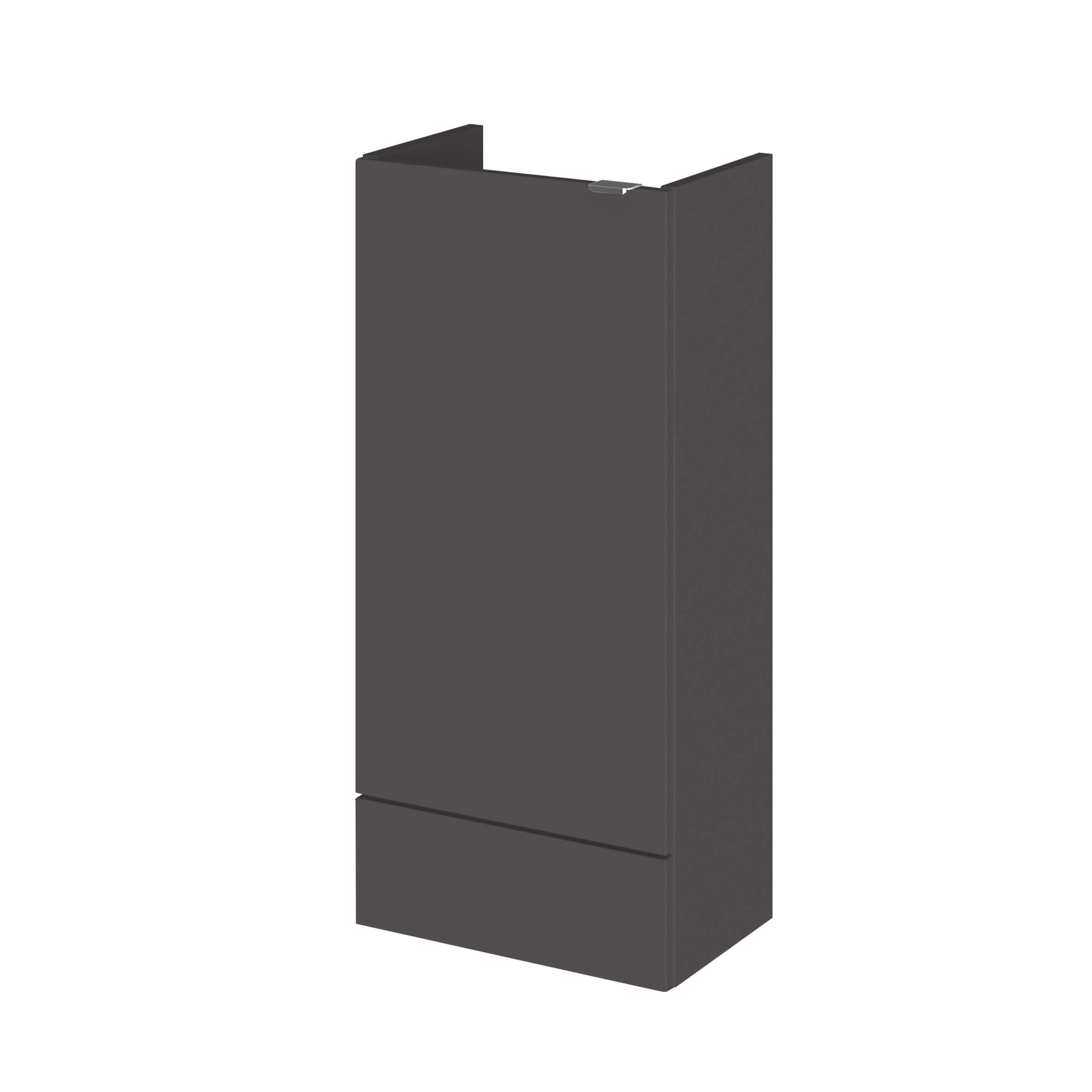 Black bathroom storage cabinet with sleek modern design for bathroom organisation and space optimisation. Durable and stylish, perfect for contemporary bathrooms.