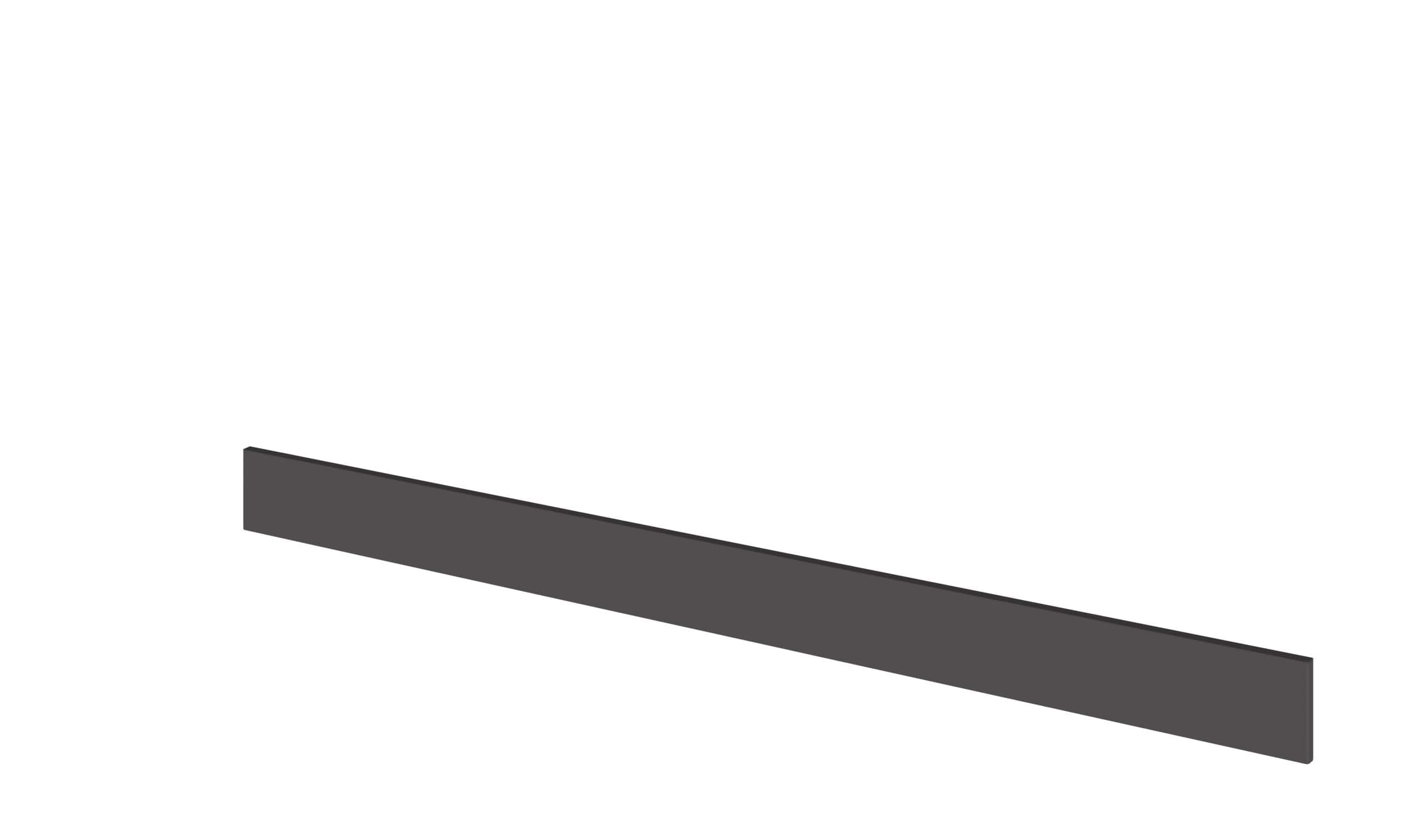 Elongated dark grey bathroom vanity shelf for modern bathroom storage solutions.