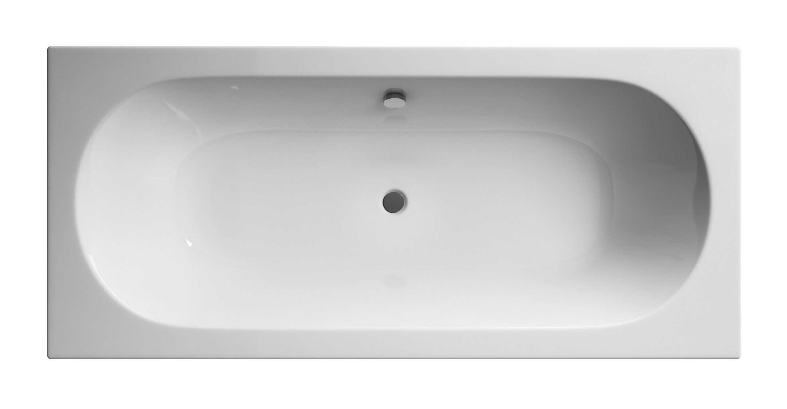Sleek white rectangular bathroom bathtub with smooth curves, perfect for modern bathroom designs and relaxing baths.