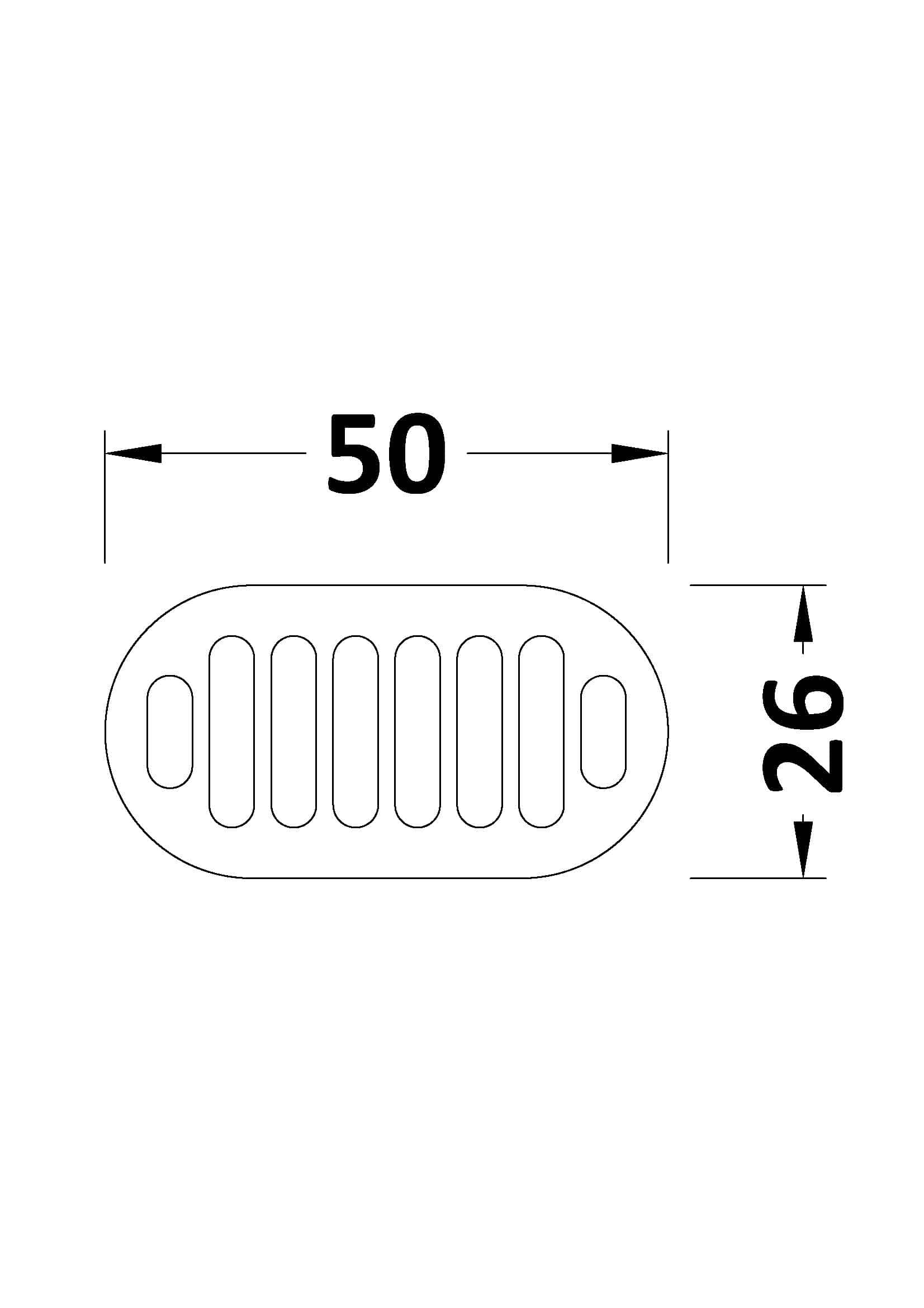 Anti-slip shower footrest with dimensions 50cm x 26cm, ideal for bathroom safety and accessibility. Durable rubber design provides stability and support in the shower area.