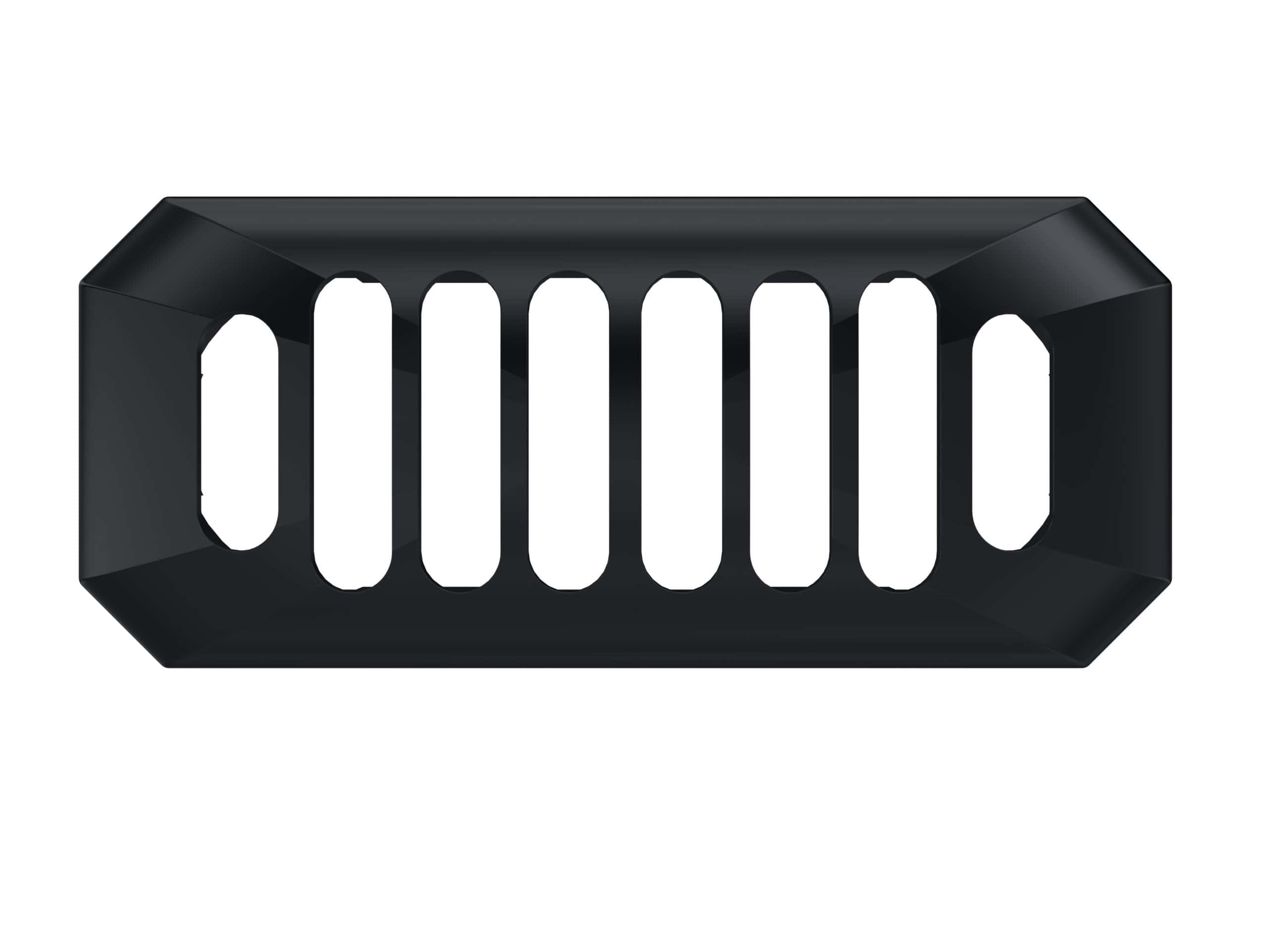Black bathroom drain cover, sleek and durable bathroom hardware for shower or bathtub drainage, ideal for modern bathroom renovation and plumbing installations.