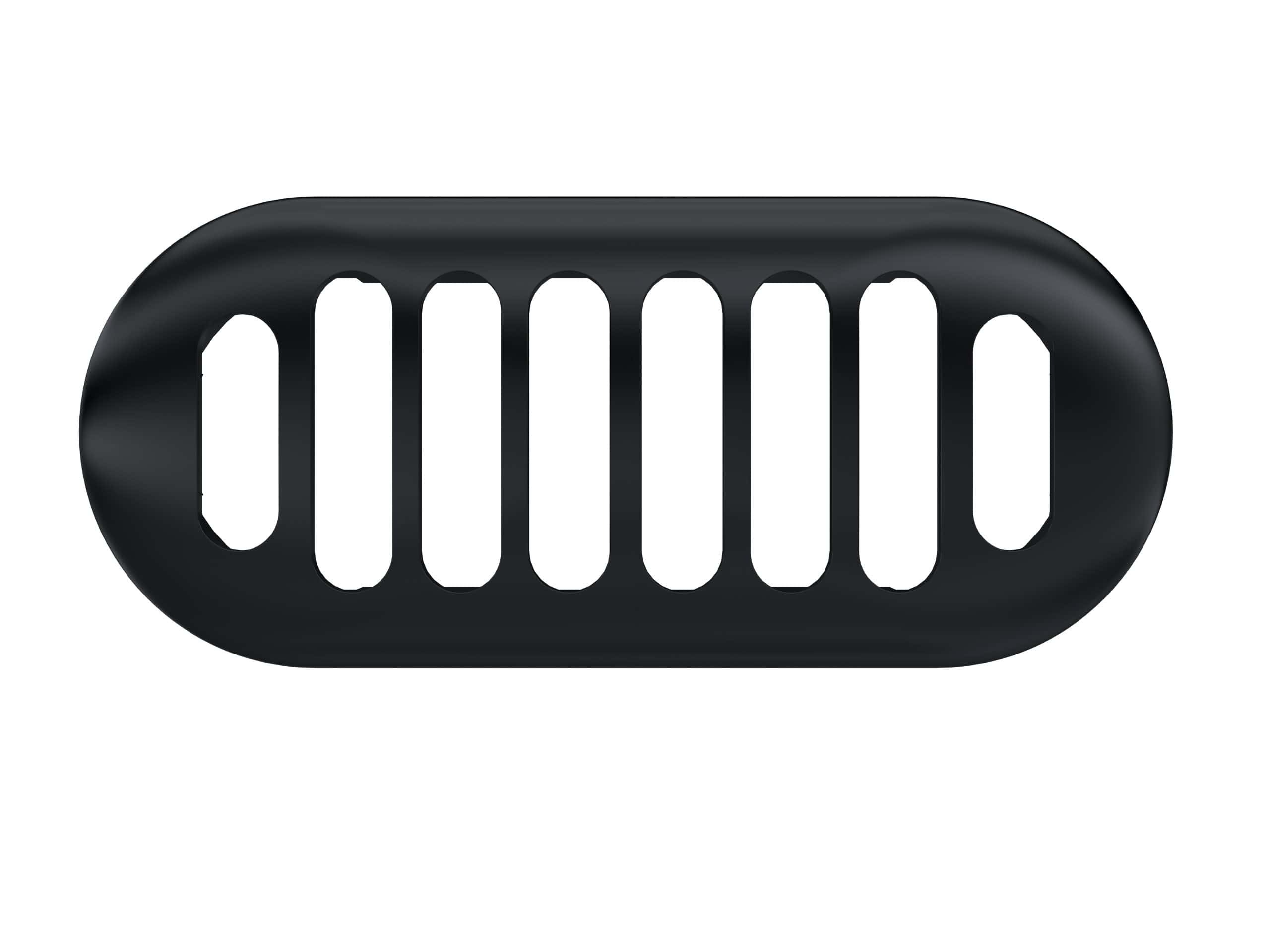 Black bathrobe hook with multiple slots for towel and robe hanging, modern bathroom accessory for organisation.