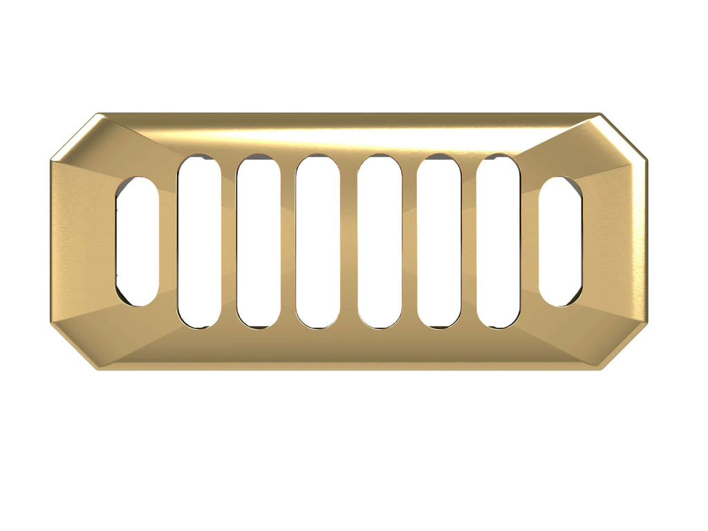 Polished gold bathroom drain cover with a sleek, modern design for Bubly Bathrooms. Perfect for enhancing the aesthetic of your bathroom with durable and stylish fixtures.