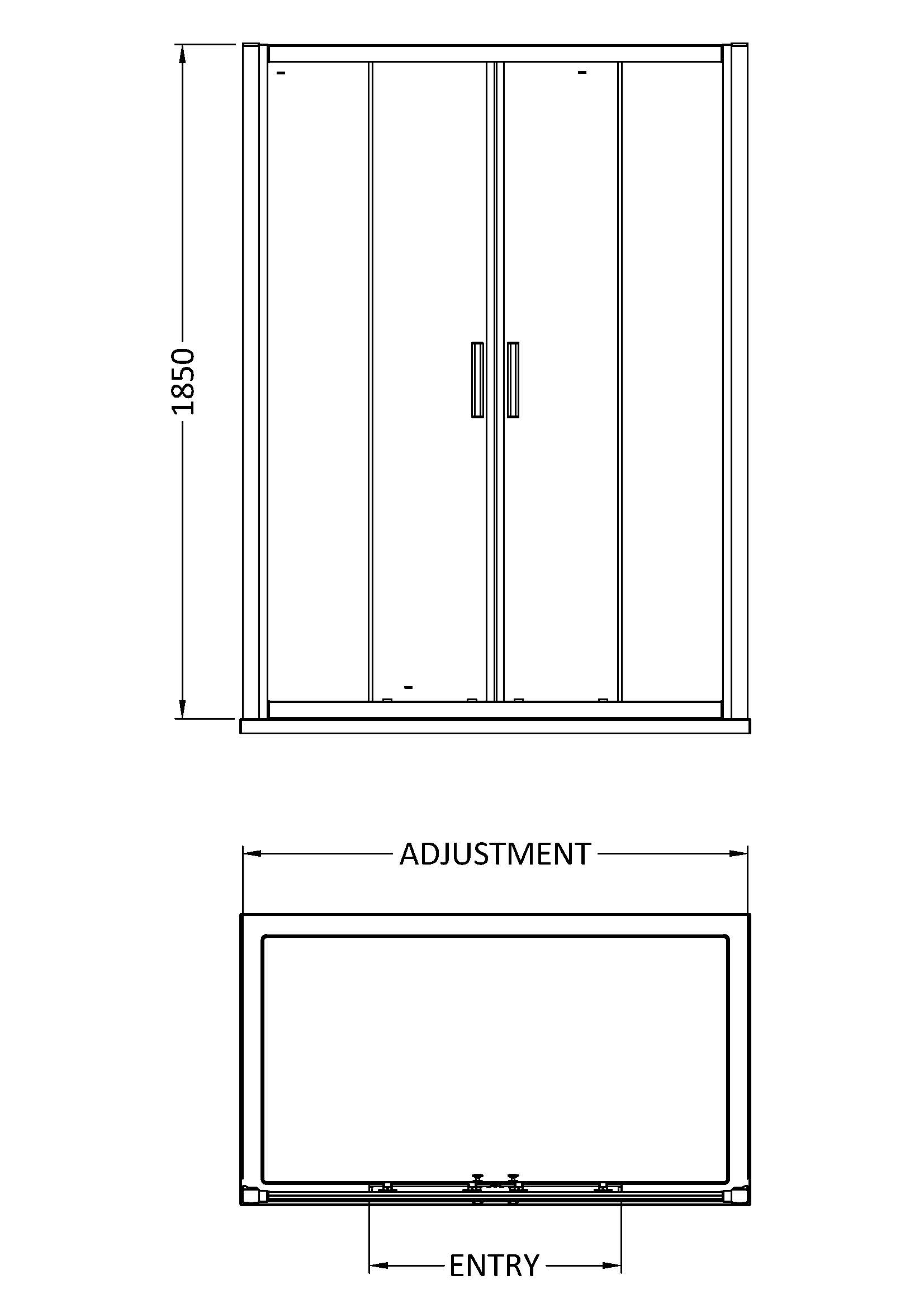 Sleek glass shower enclosure with adjustable doors, perfect for modern bathrooms, providing a stylish and functional shower solution.