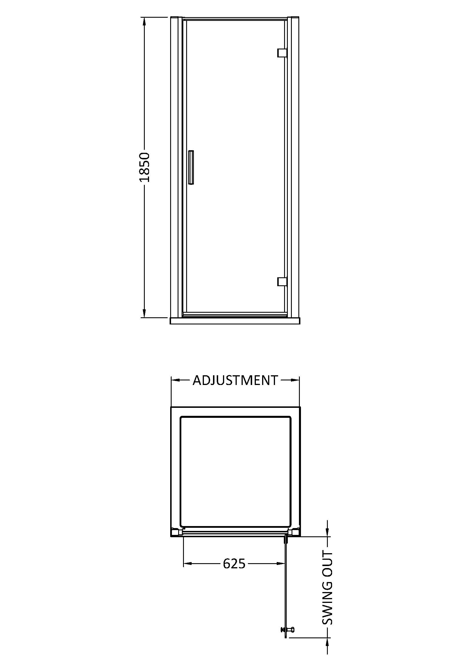 Elegant shower enclosure with sleek glass design, ideal for modern bathrooms; 1850mm height and adjustable features for a custom fit.