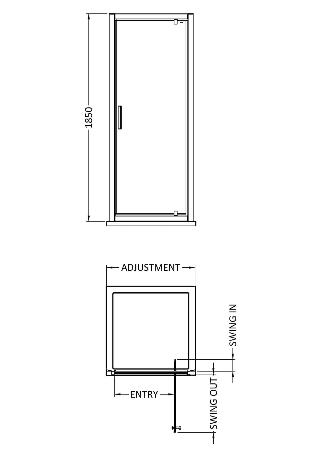 Stylish shower enclosure with adjustable swinging door, ideal for modern bathrooms, easy to install and customise for space efficiency. Durable glass and quality hardware included.
