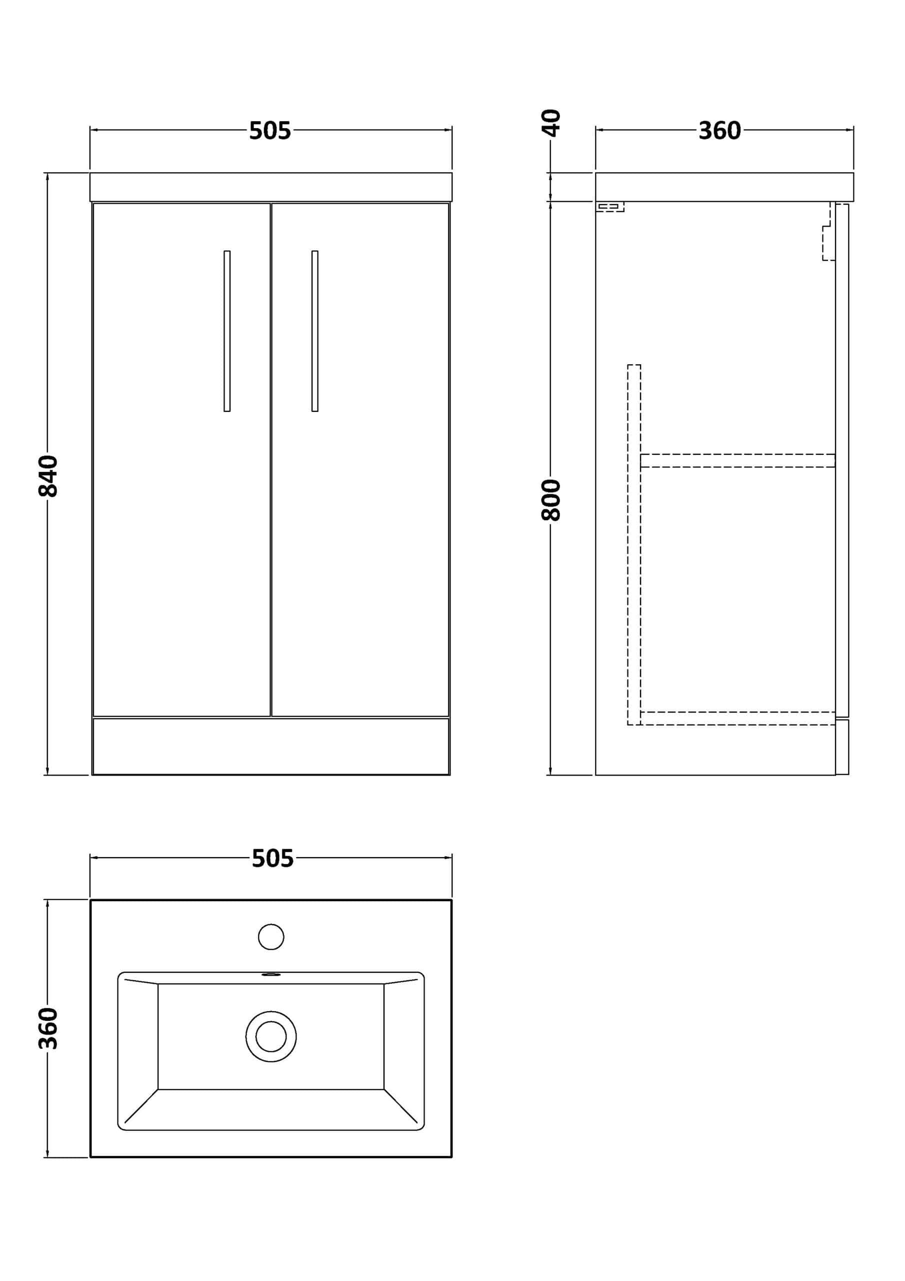 Highly detailed bathroom vanity cabinet drawing, showcasing dimensions and design features for professional bathroom renovation or installation projects.