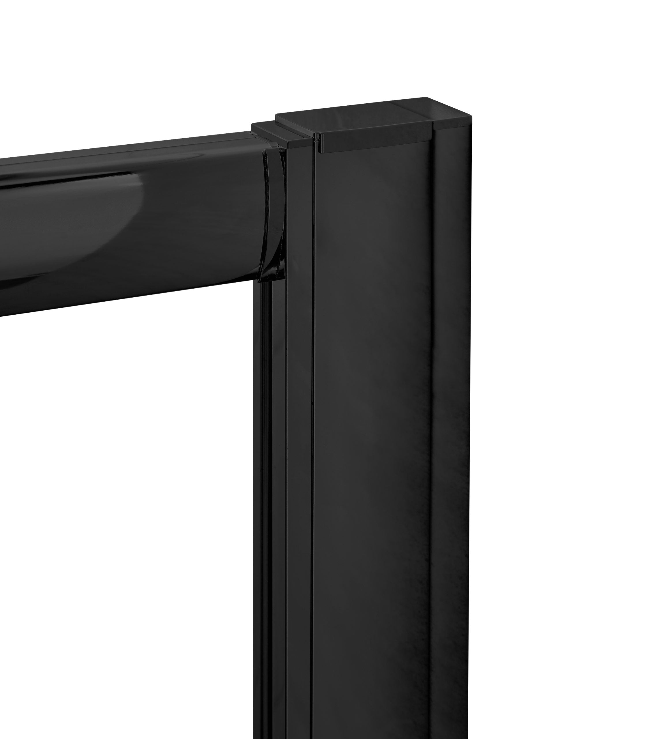Sleek black shower door frame with modern design, perfect for contemporary bathrooms for durability and style.