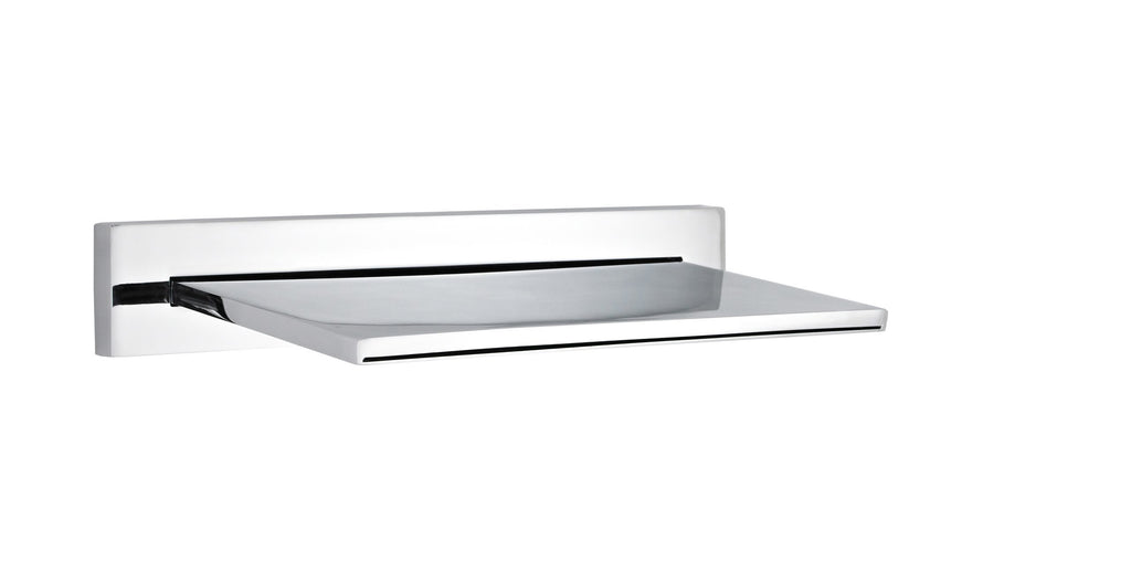 Sleek modern chrome bathroom shelf with black accents, wall-mounted for easy access and stylish storage solutions. Perfect for organising toiletries and bathroom essentials.