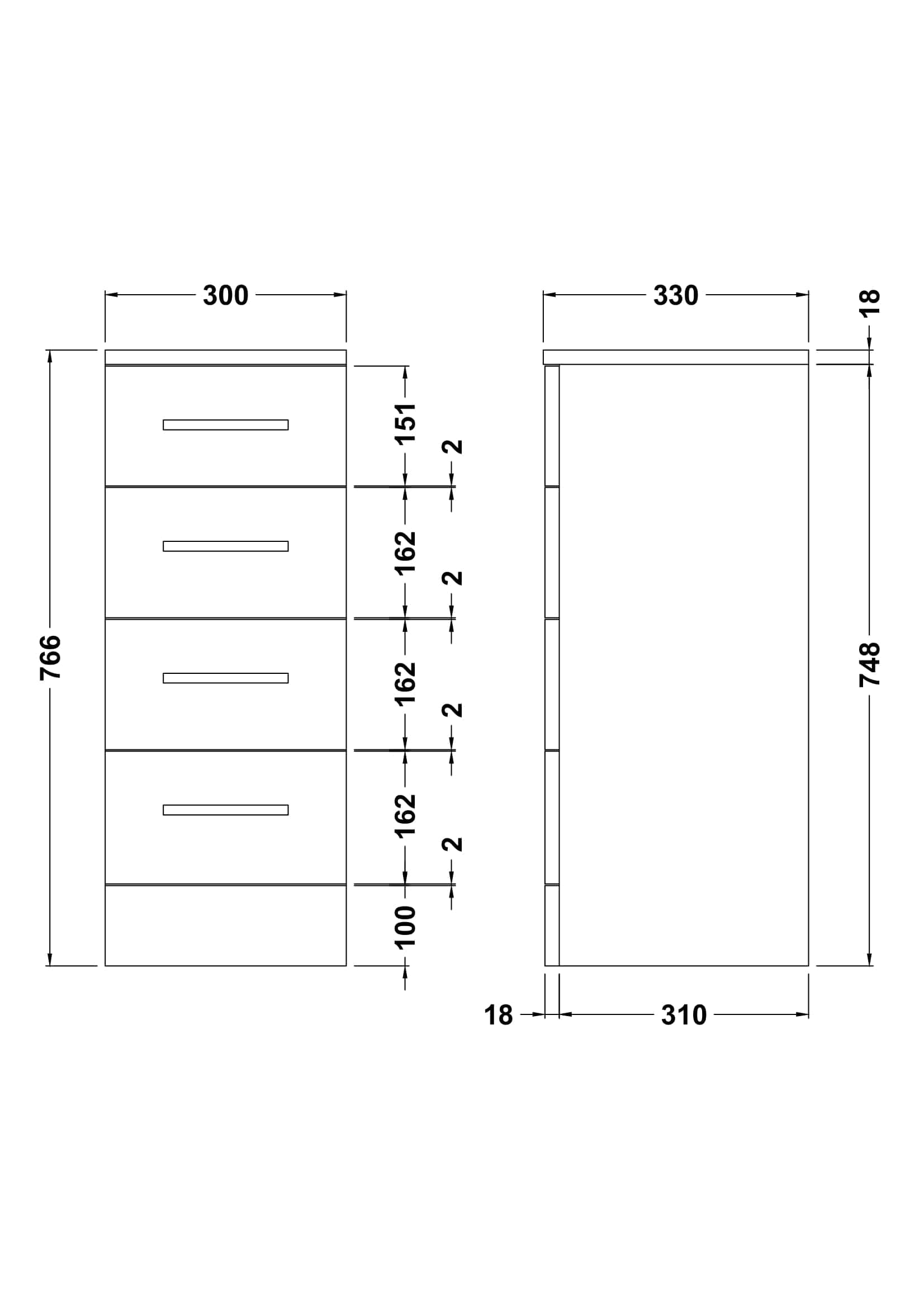 Aluminium bathroom vanity unit with multiple drawers for storage and modern design, perfect for bathroom organisation.