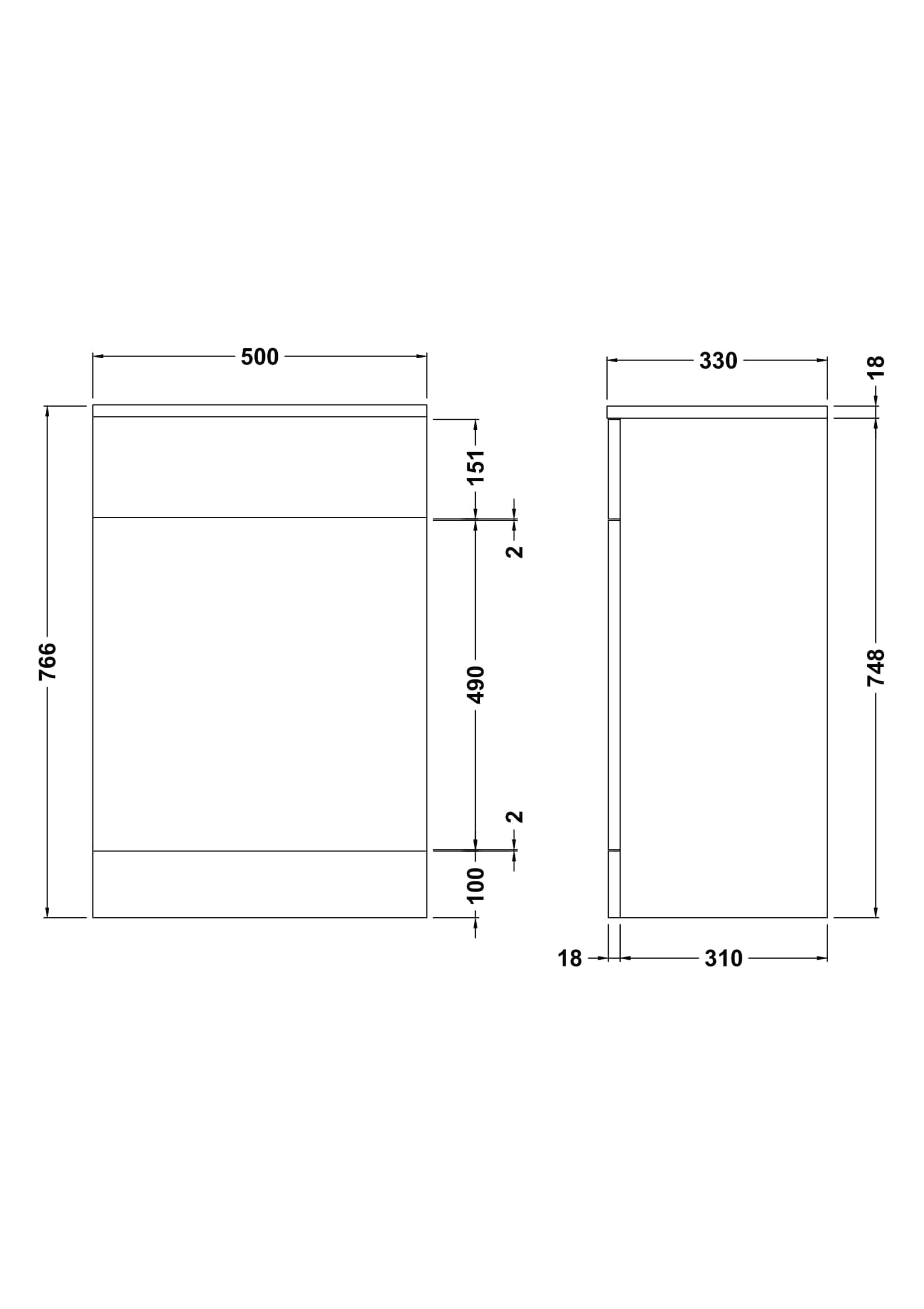 '- Sleek modern bathroom cabinet design with detailed measurements for fitting and storage solutions.