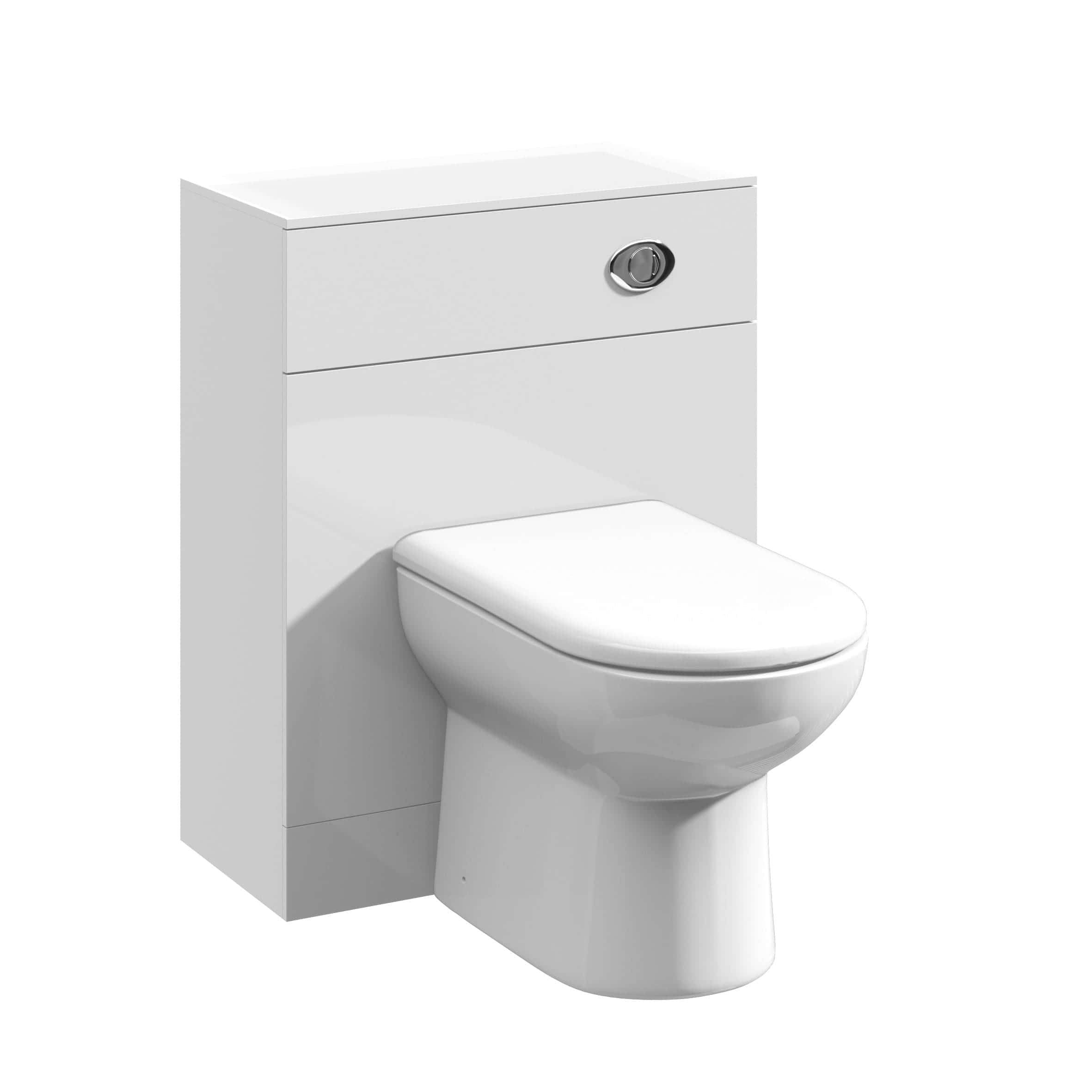 Toilet and cistern from Bubly Bathrooms, modern white ceramic toilet with concealed cistern, ideal for contemporary bathroom design and space-saving solutions.
