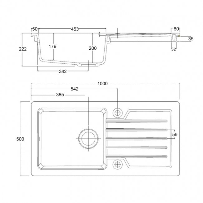 Prima 1B 1D Reversible Inset Ceramic Kitchen Sink - White - CPR412