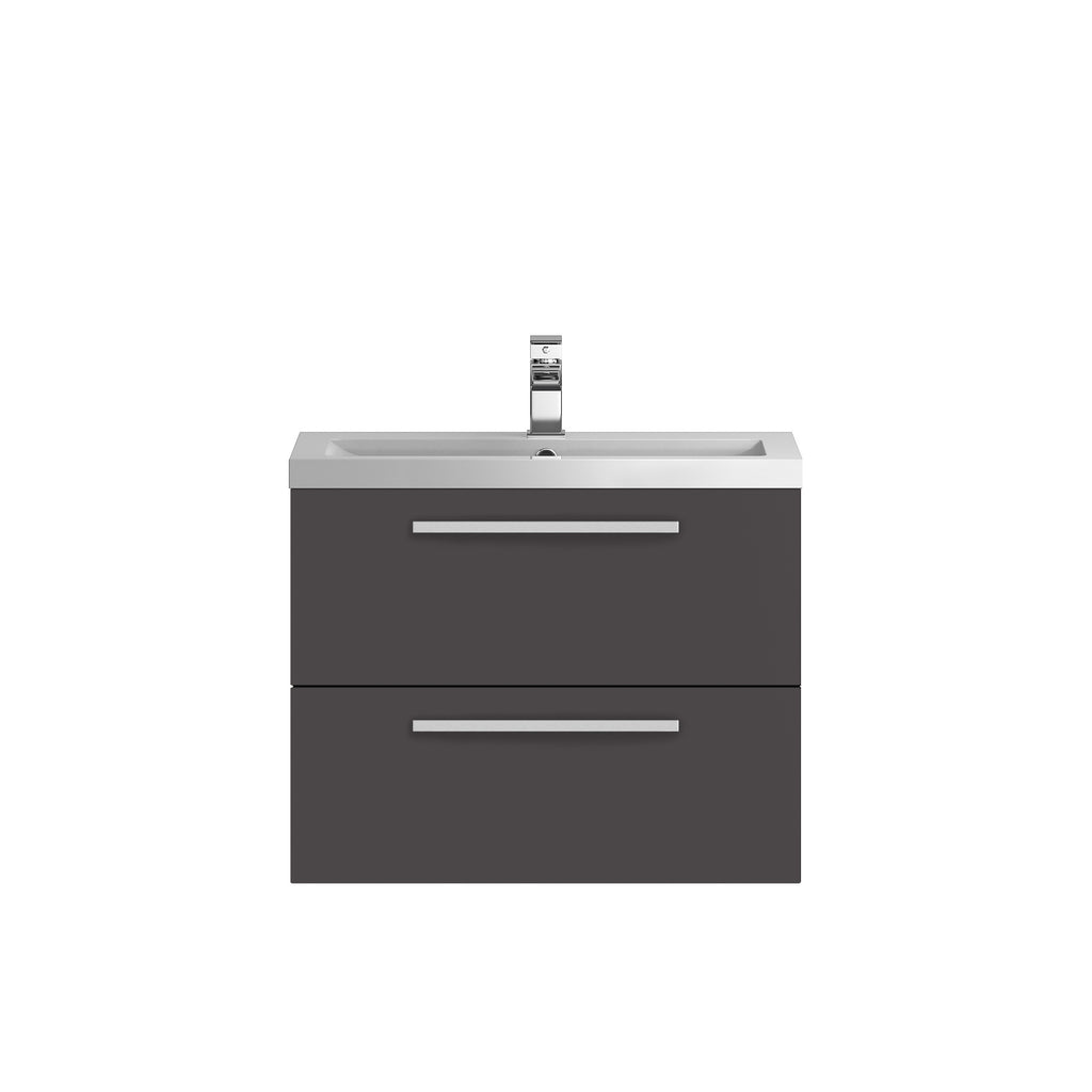 Hudson Reed Quartet 2 Drawer Wall Hung Vanity Unit With Basin - 720mm Wide - 1 TH