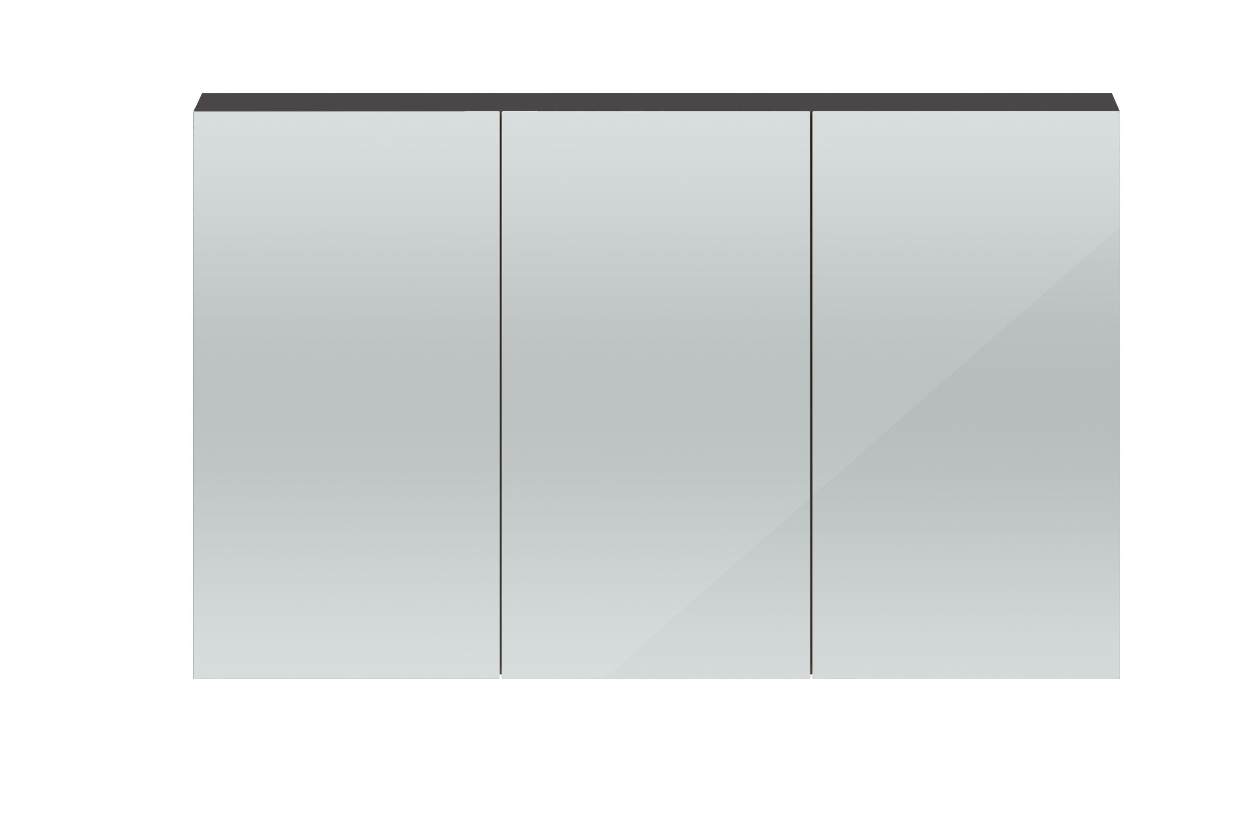 Shower cabinet with mirrored doors, modern bathroom storage solution, sleek bathroom furniture, wall-mounted mirror cabinet, contemporary bathroom decor for space optimisation.