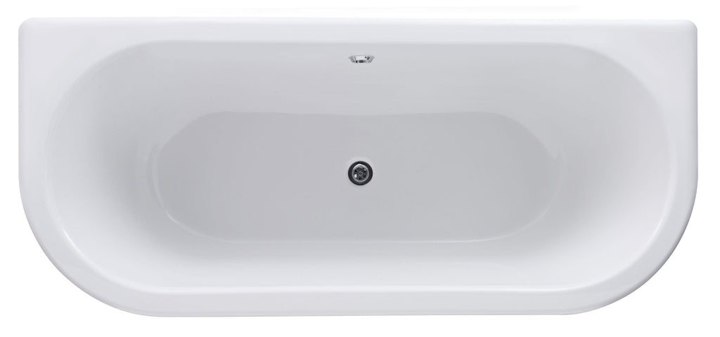 Sleek white acrylic bath tub with modern design, suitable for contemporary bathrooms, featuring a smooth finish and easy-to-clean surface. Perfect for relaxing baths.