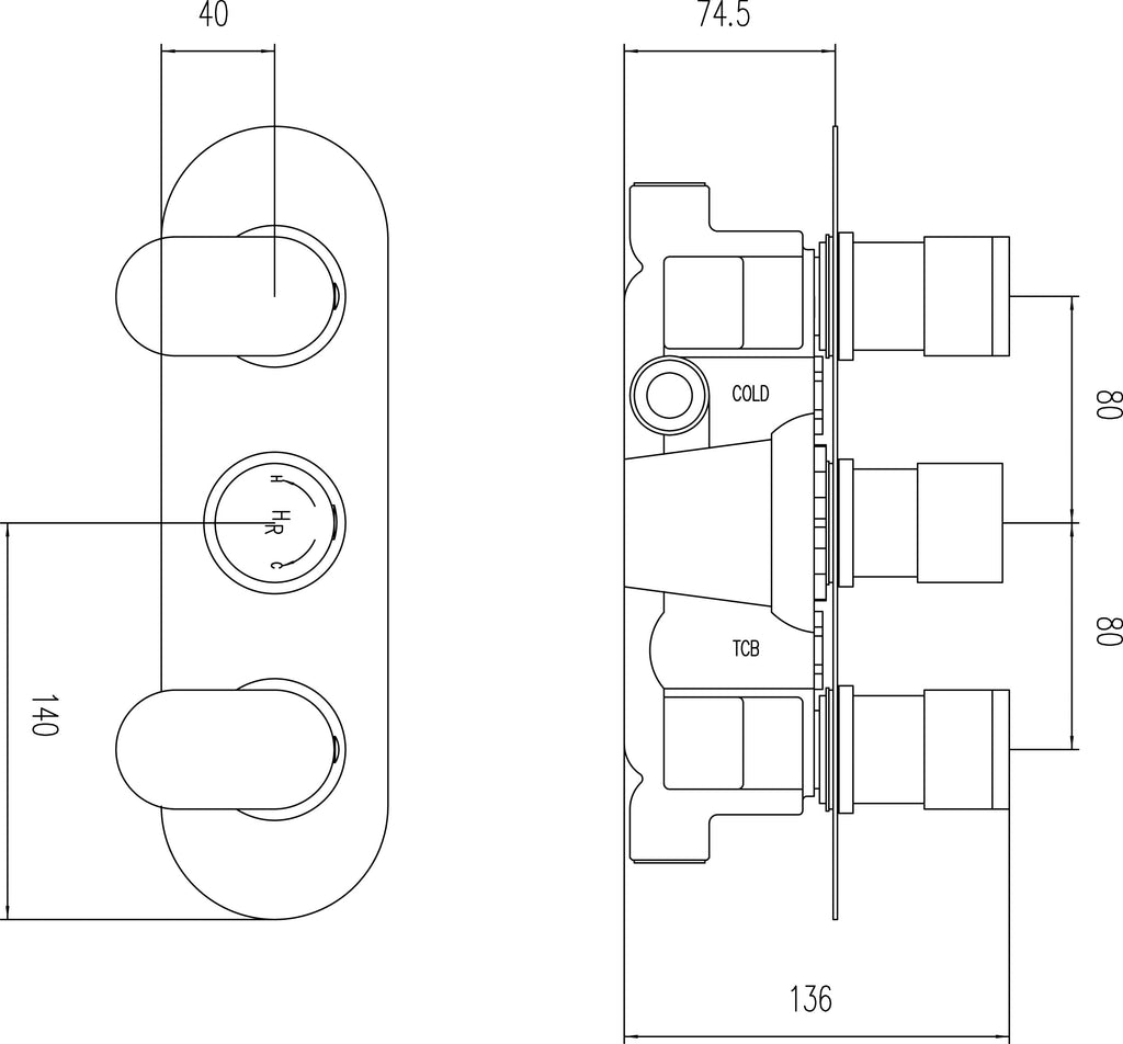 Shower valve diagram with detailed measurements for bathroom installation. Perfect for bathroom renovation projects and plumbing planning.