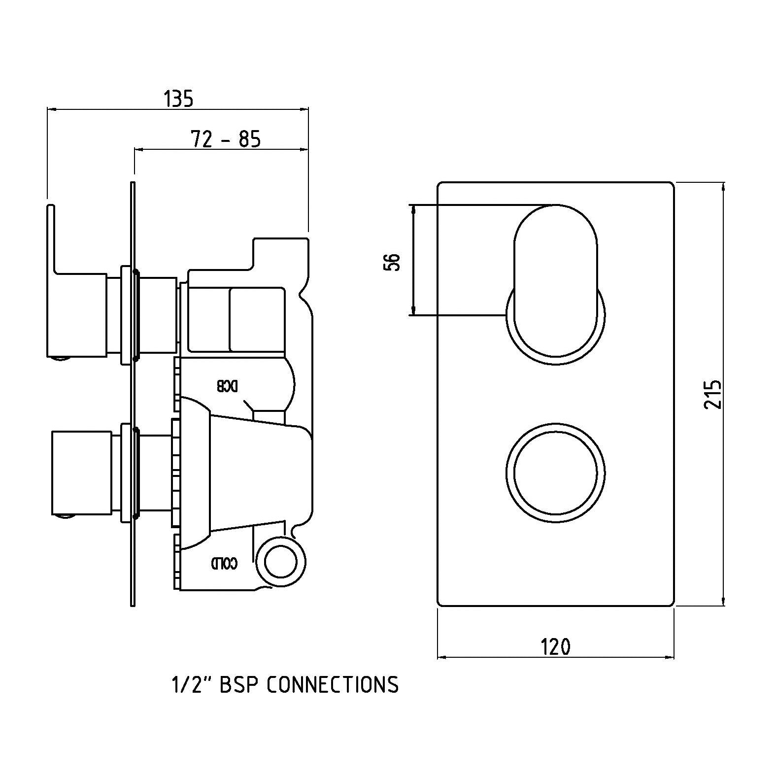 1. Drawing of bathroom plumbing fixture with technical dimensions for installation and repair.