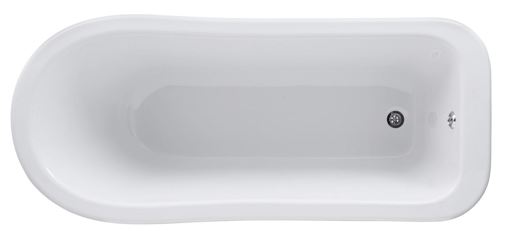 Bright white freestanding bathtub with sleek, modern design and smooth curves, perfect for contemporary bathroom decor and relaxation. Ideal for stylish bathroom renovations and adding luxury to your space.