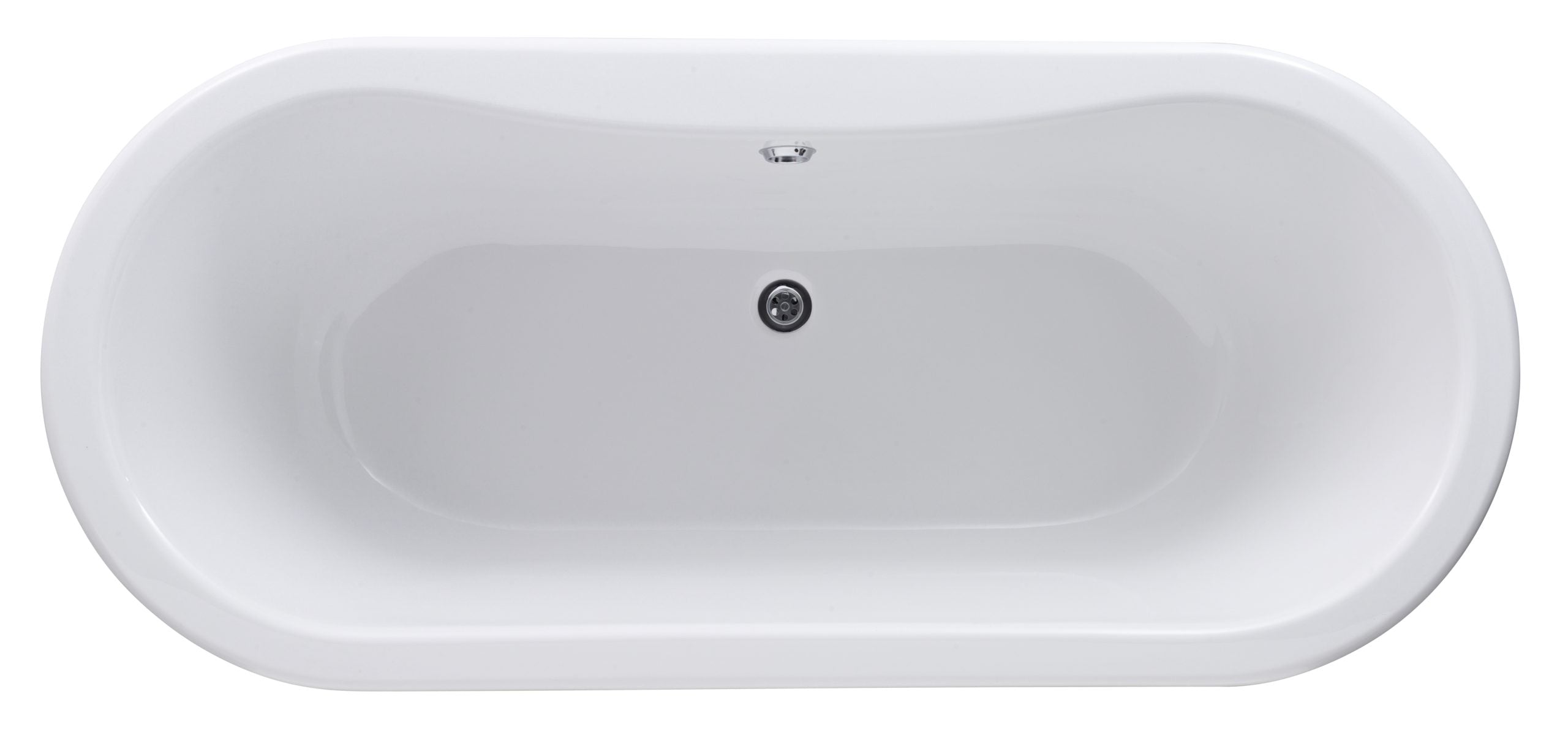 Sleek white freestanding bathtub with modern oval design, ideal for luxurious bathroom setups and high-quality bathing experiences. Perfect for contemporary bathroom renovations.